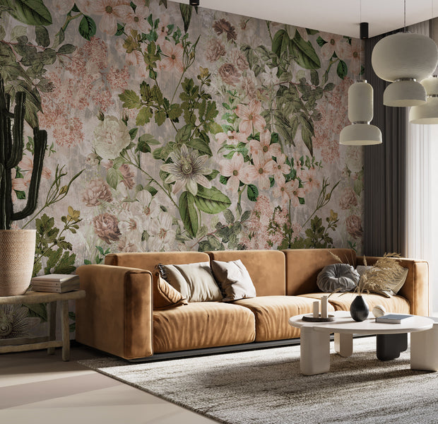 Premium Wallpaper Wall Mural - Garden Romance Blush-Tiptophomedecor