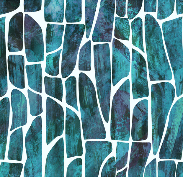 Peel & Stick Wall Mural - Geometric Pattern Blue