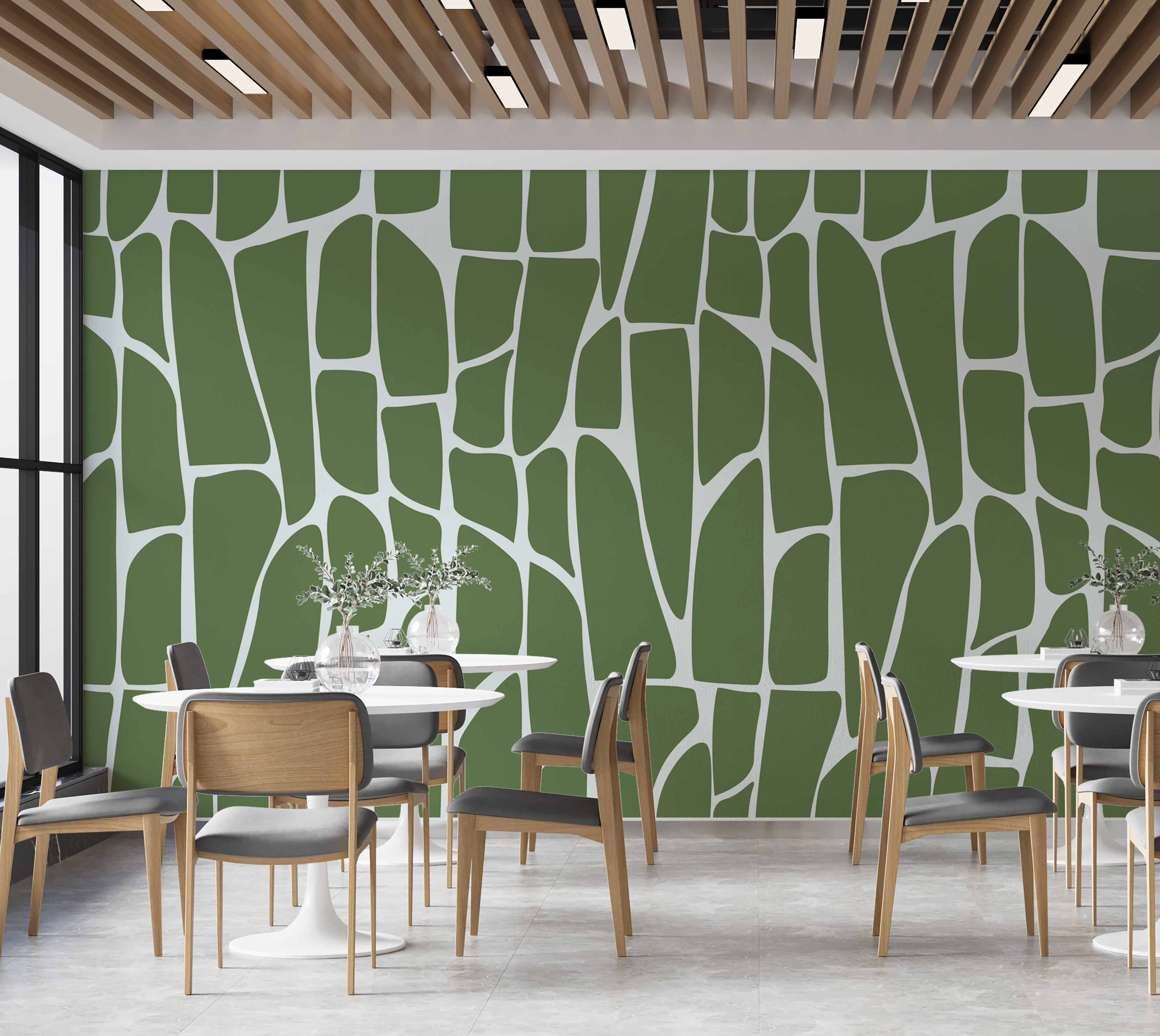 Premium Wallpaper Wall Mural - Geometric Pattern Green