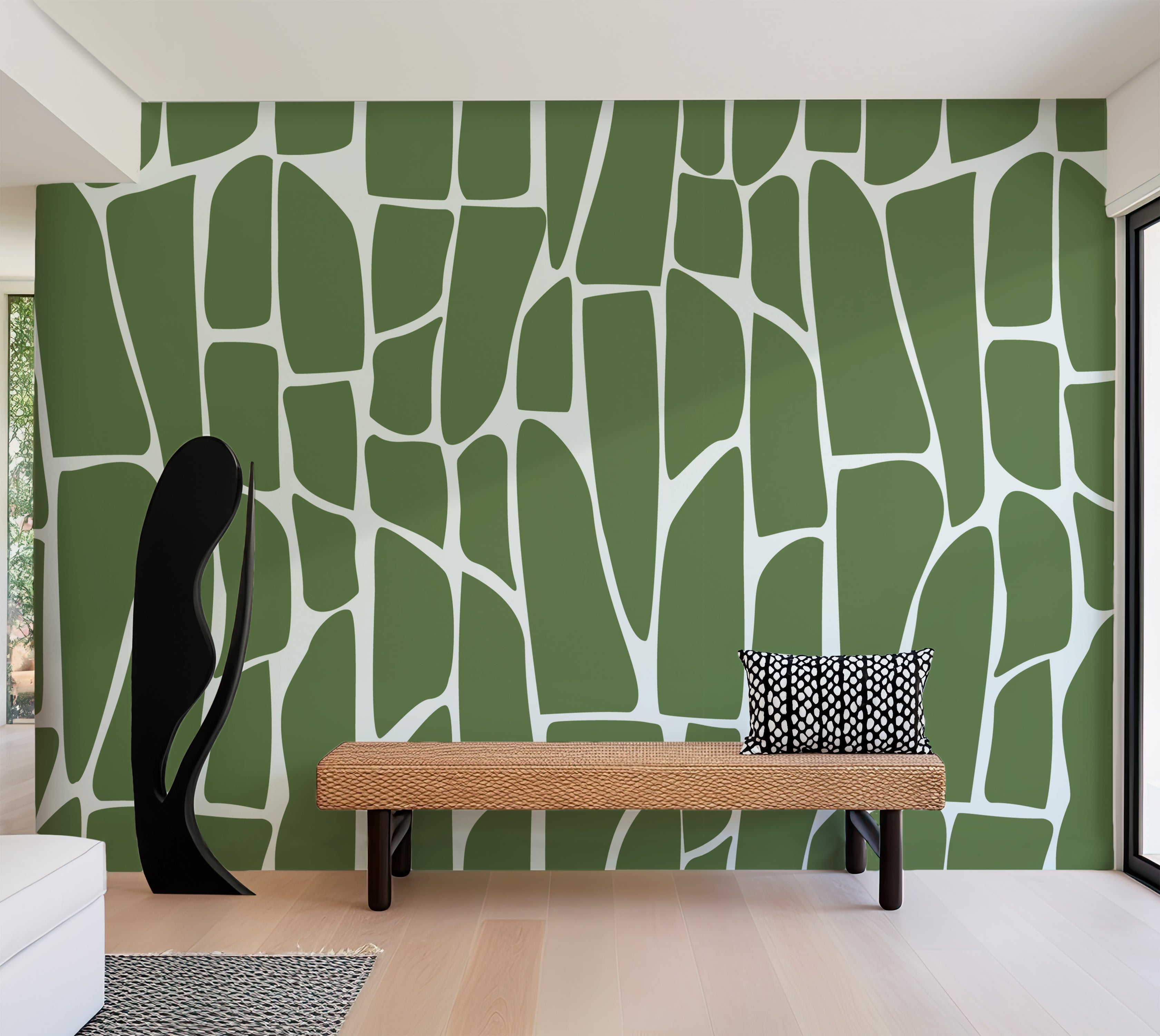 Premium Wallpaper Wall Mural - Geometric Pattern Green