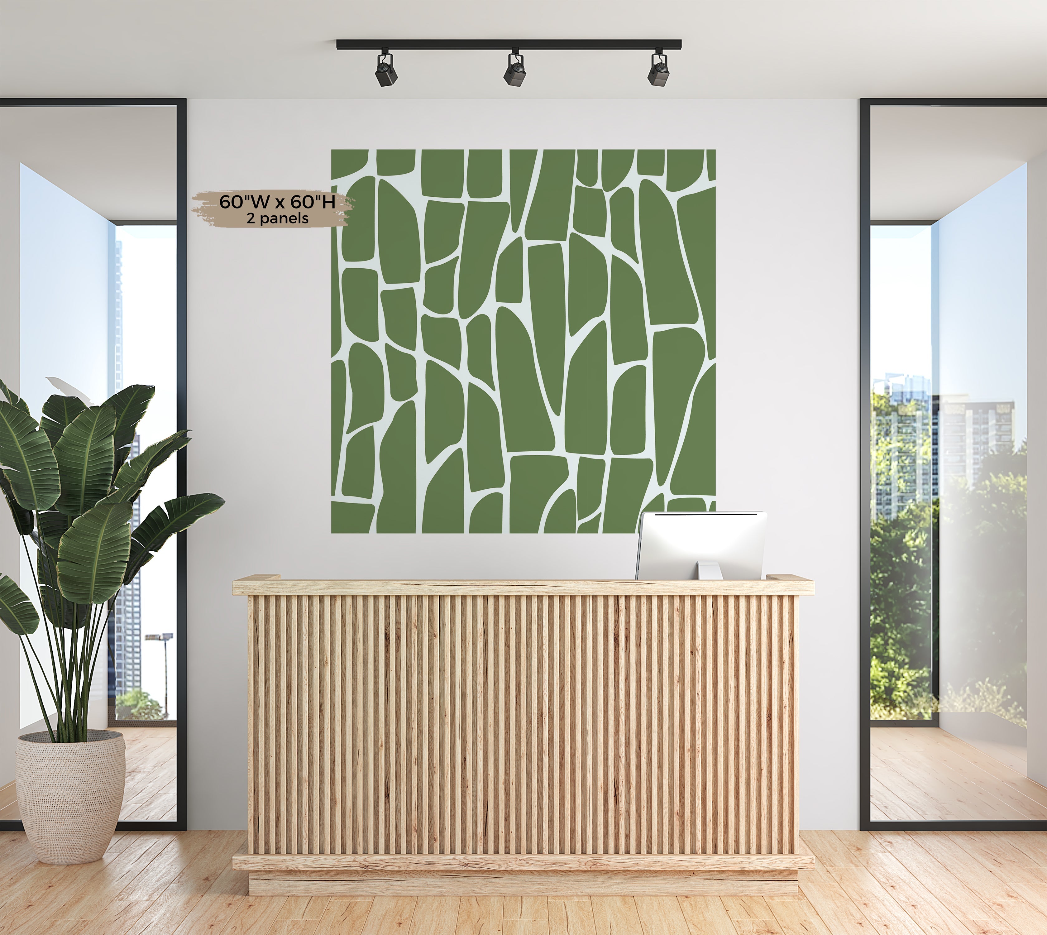 Premium Wallpaper Wall Mural - Geometric Pattern Green