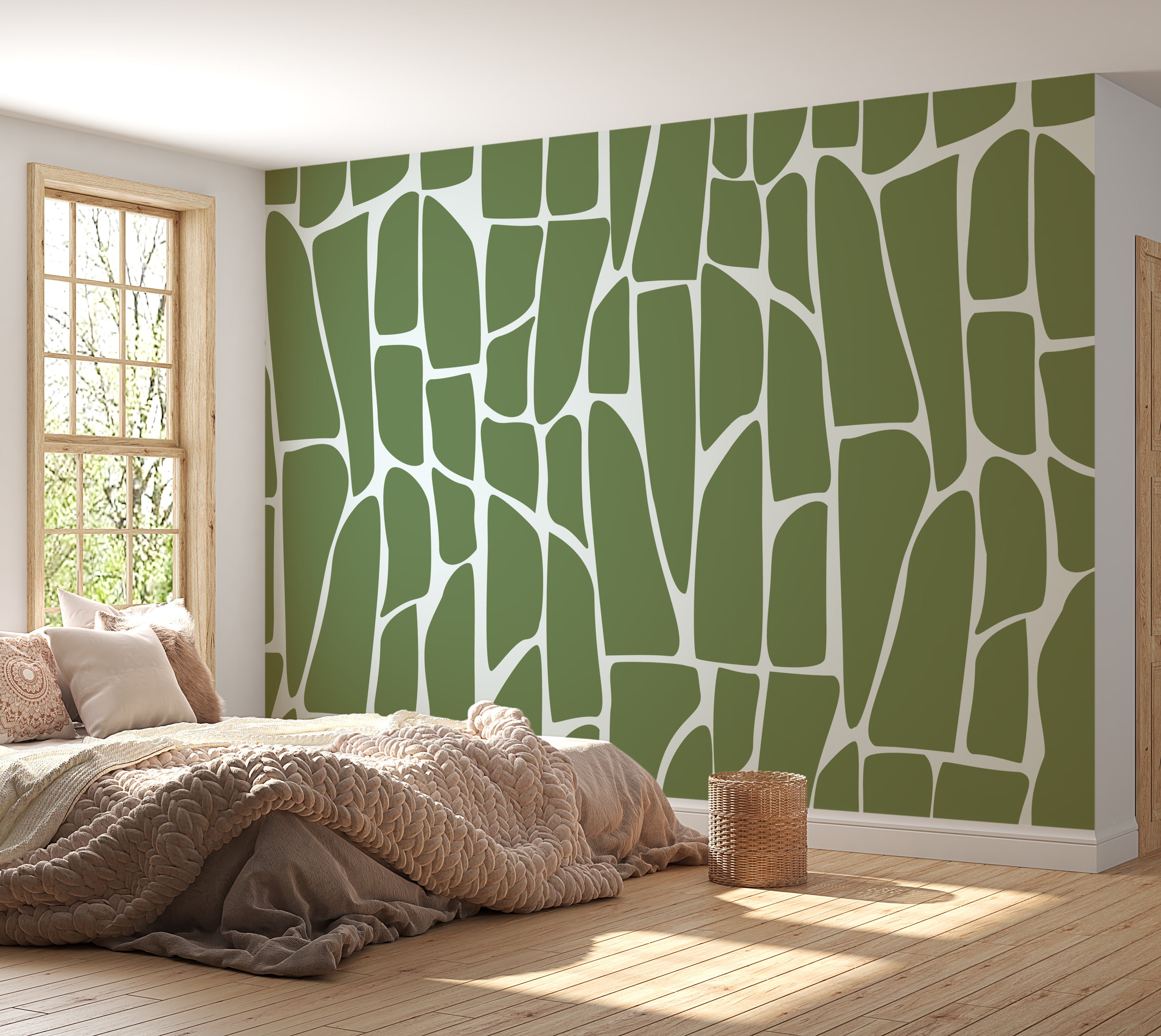 Premium Wallpaper Wall Mural - Geometric Pattern Green