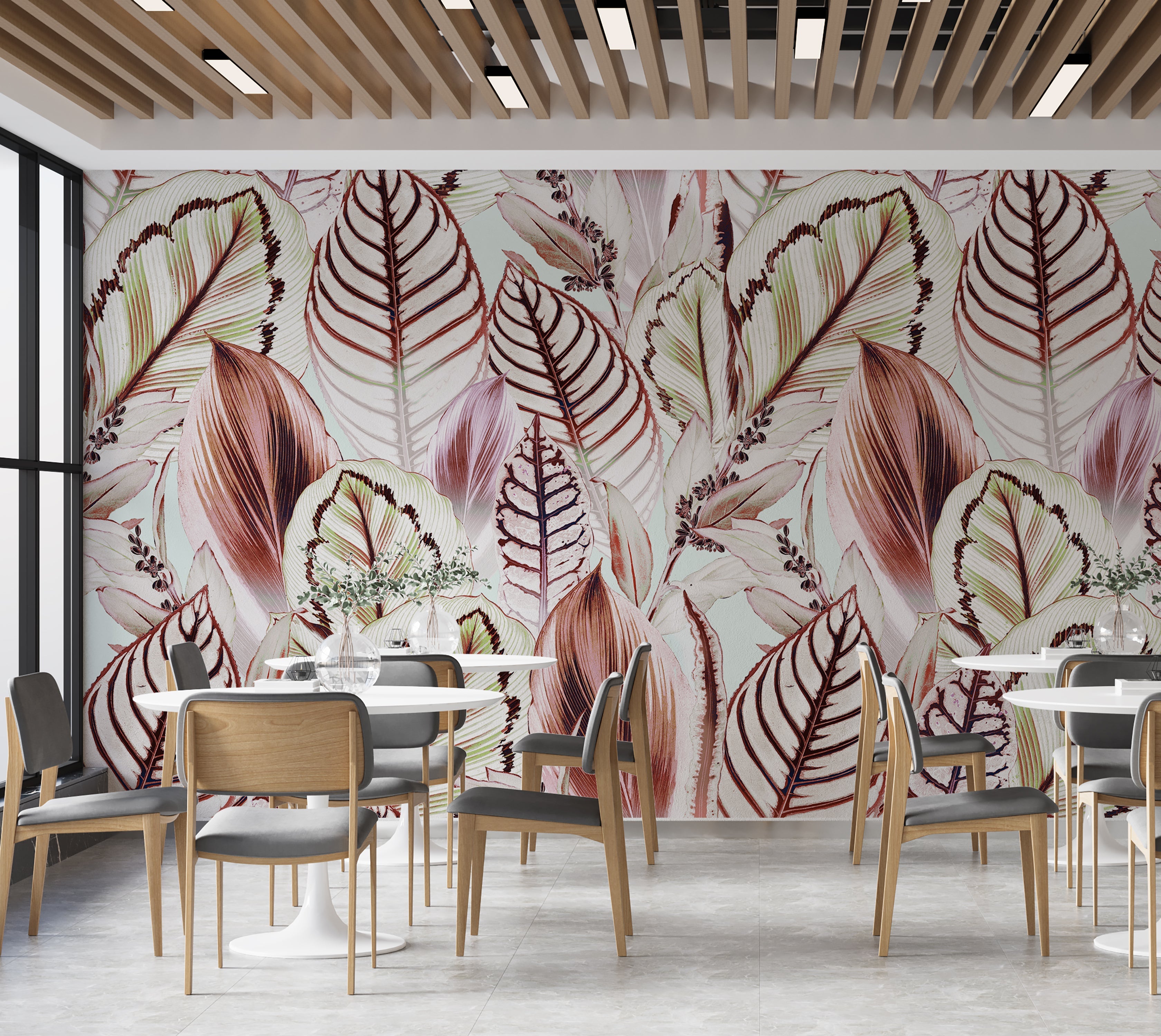 Premium Wallpaper Wall Mural - Tropical Leaf Mix