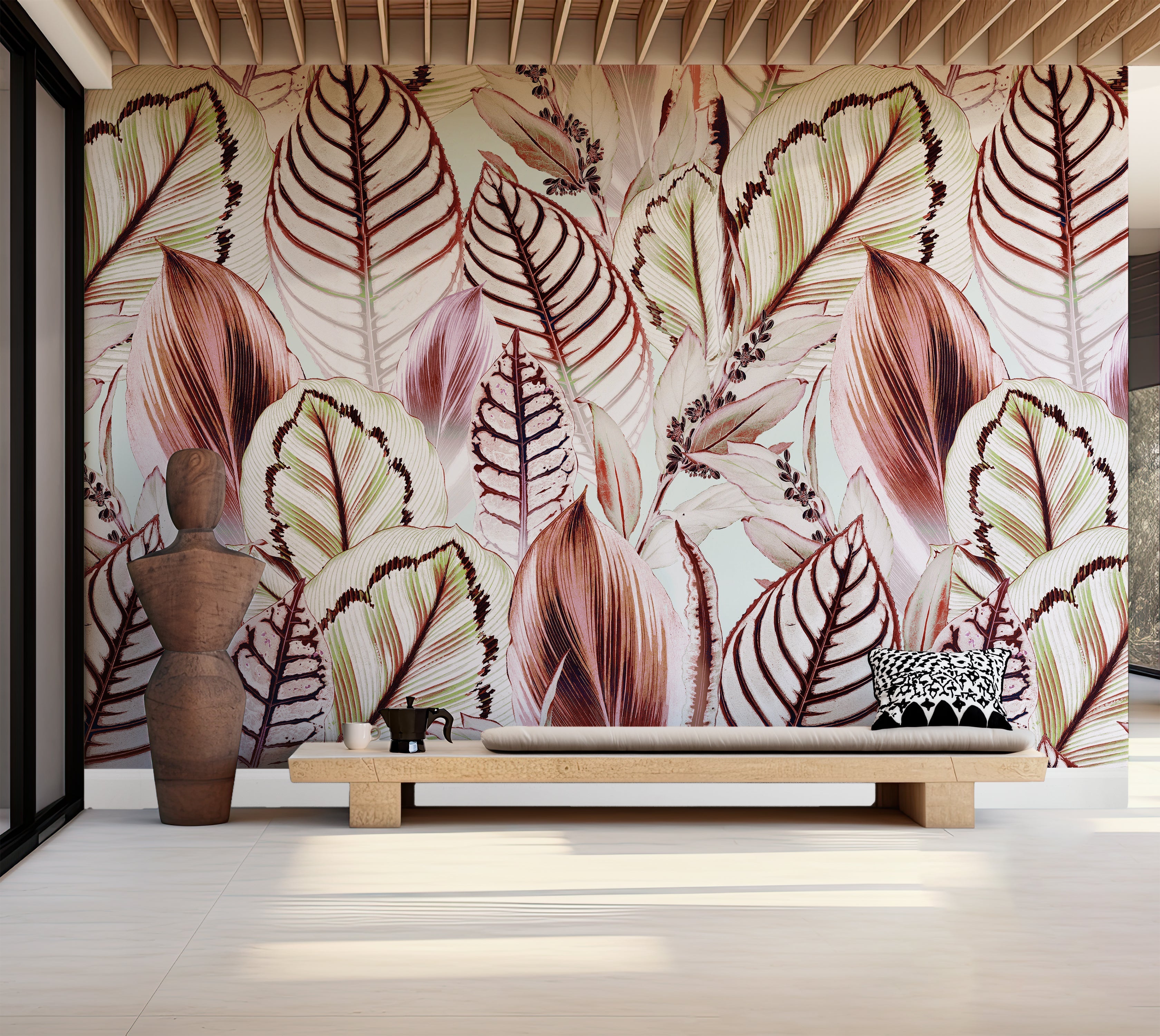 Premium Wallpaper Wall Mural - Tropical Leaf Mix