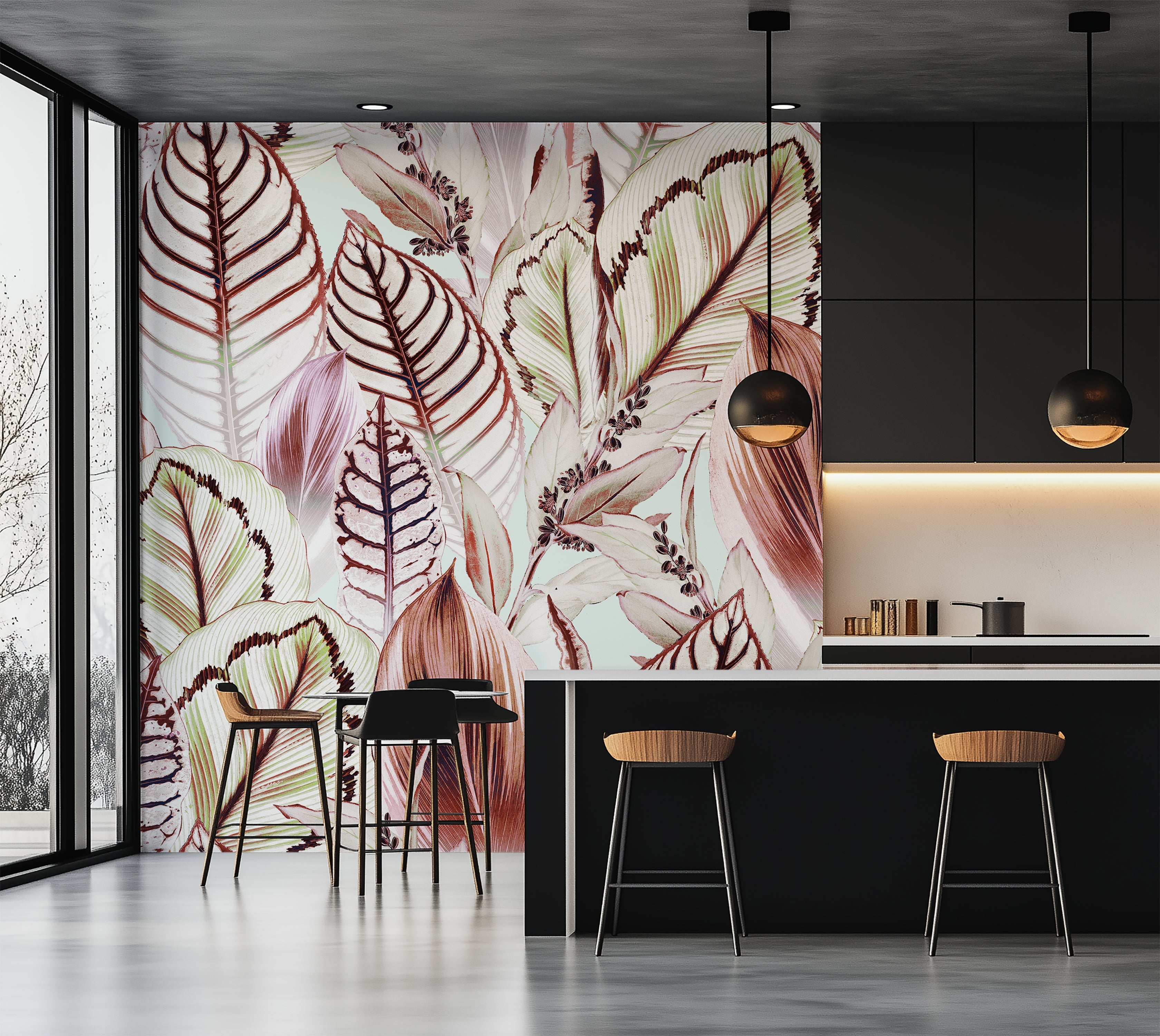 Premium Wallpaper Wall Mural - Tropical Leaf Mix