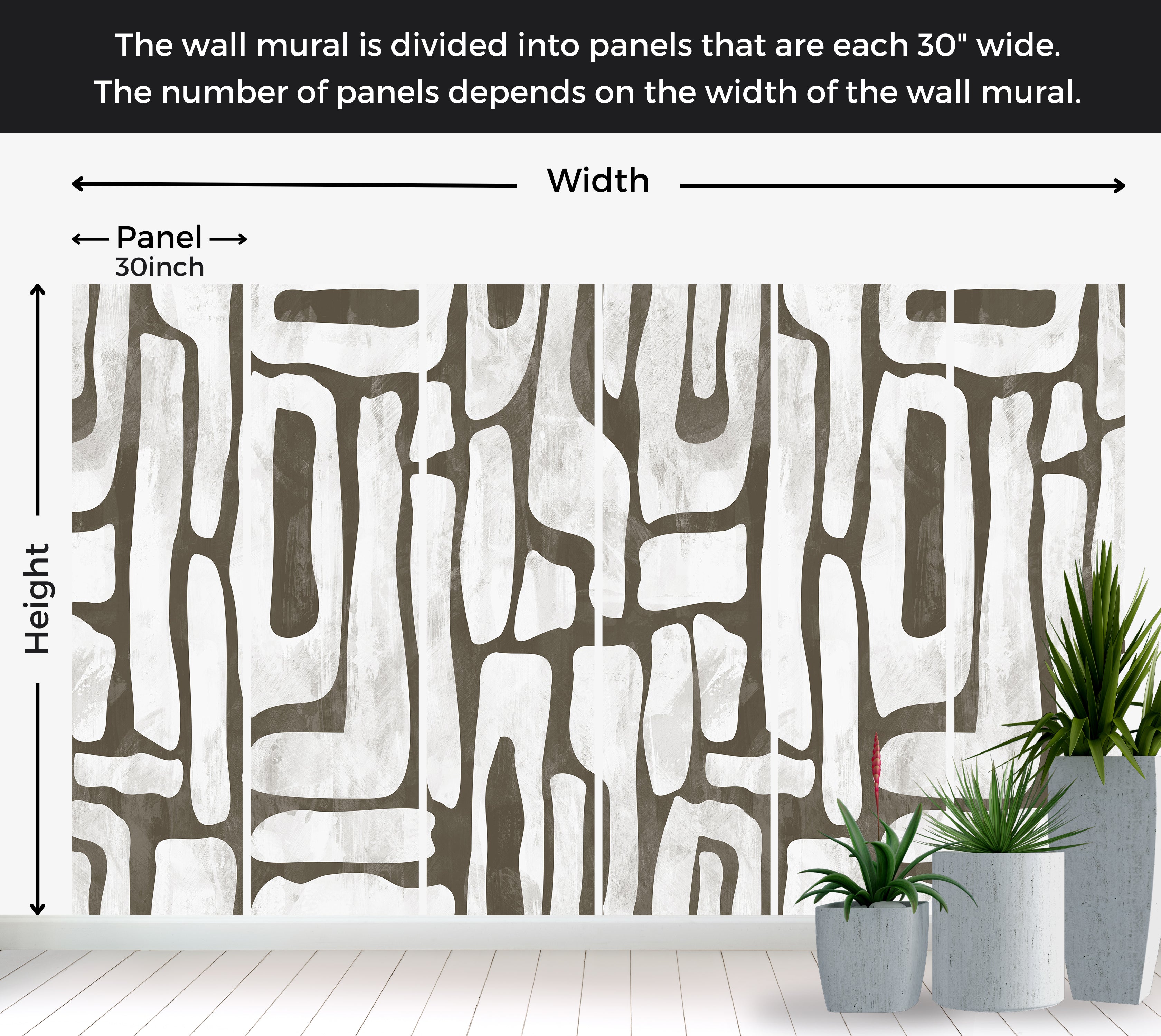 Peel & Stick Wall Mural - Earthy Shapes Smoky Gray 60"Wx60"H