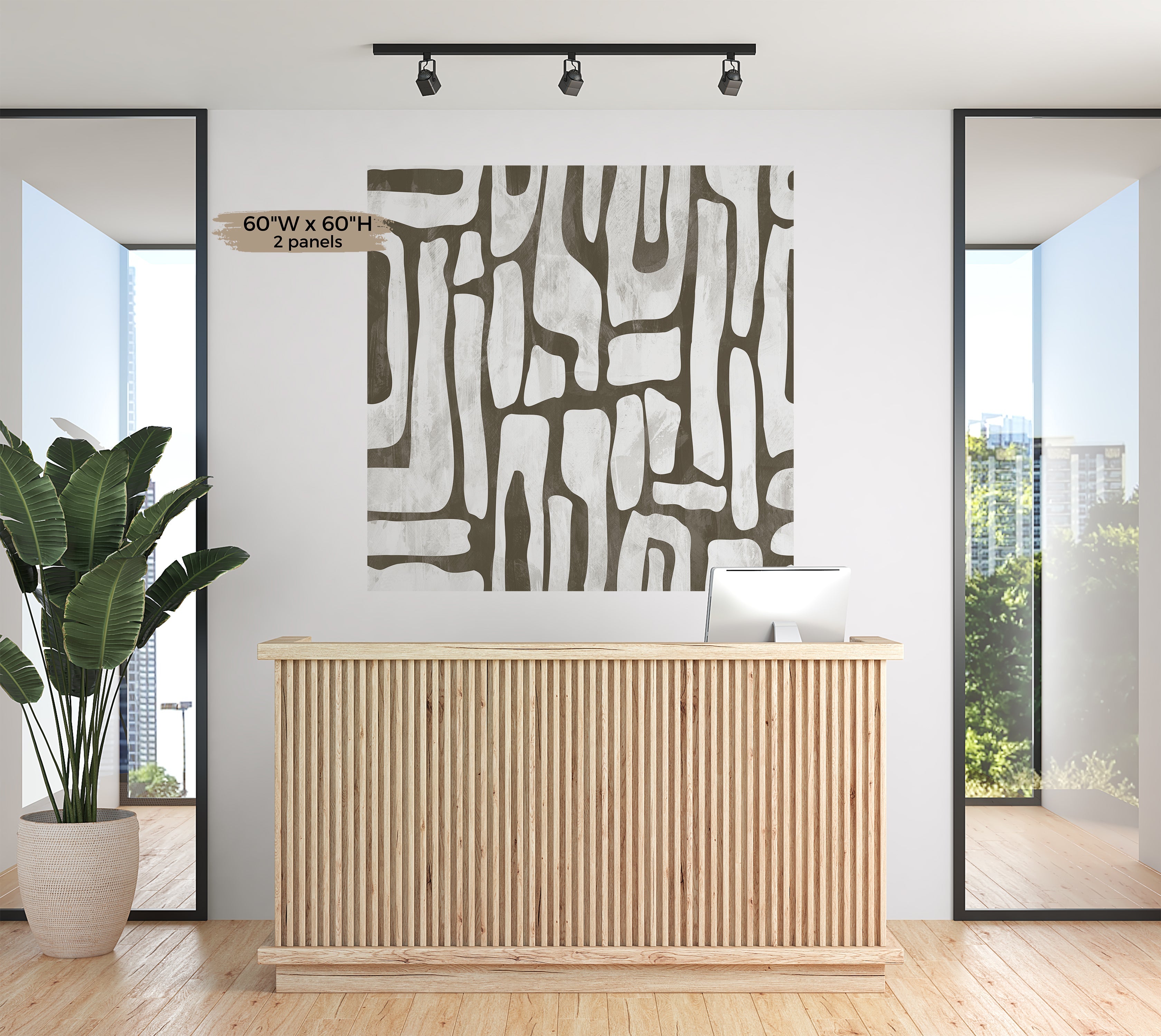 Premium Wallpaper Wall Mural - Earthy Shapes Smoky Gray