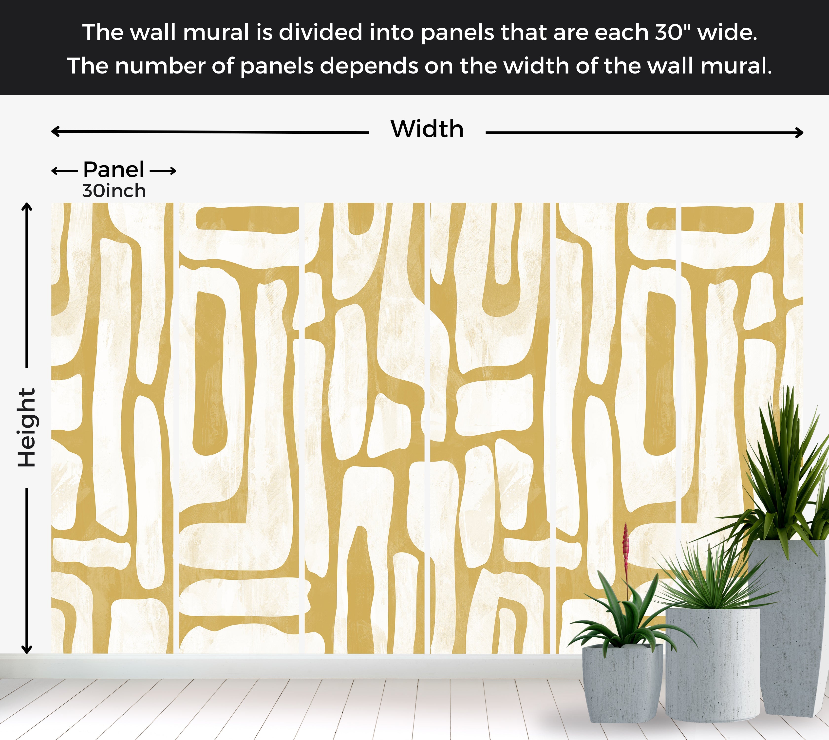 Premium Wallpaper Wall Mural - Earthy Shapes Ocher Yellow