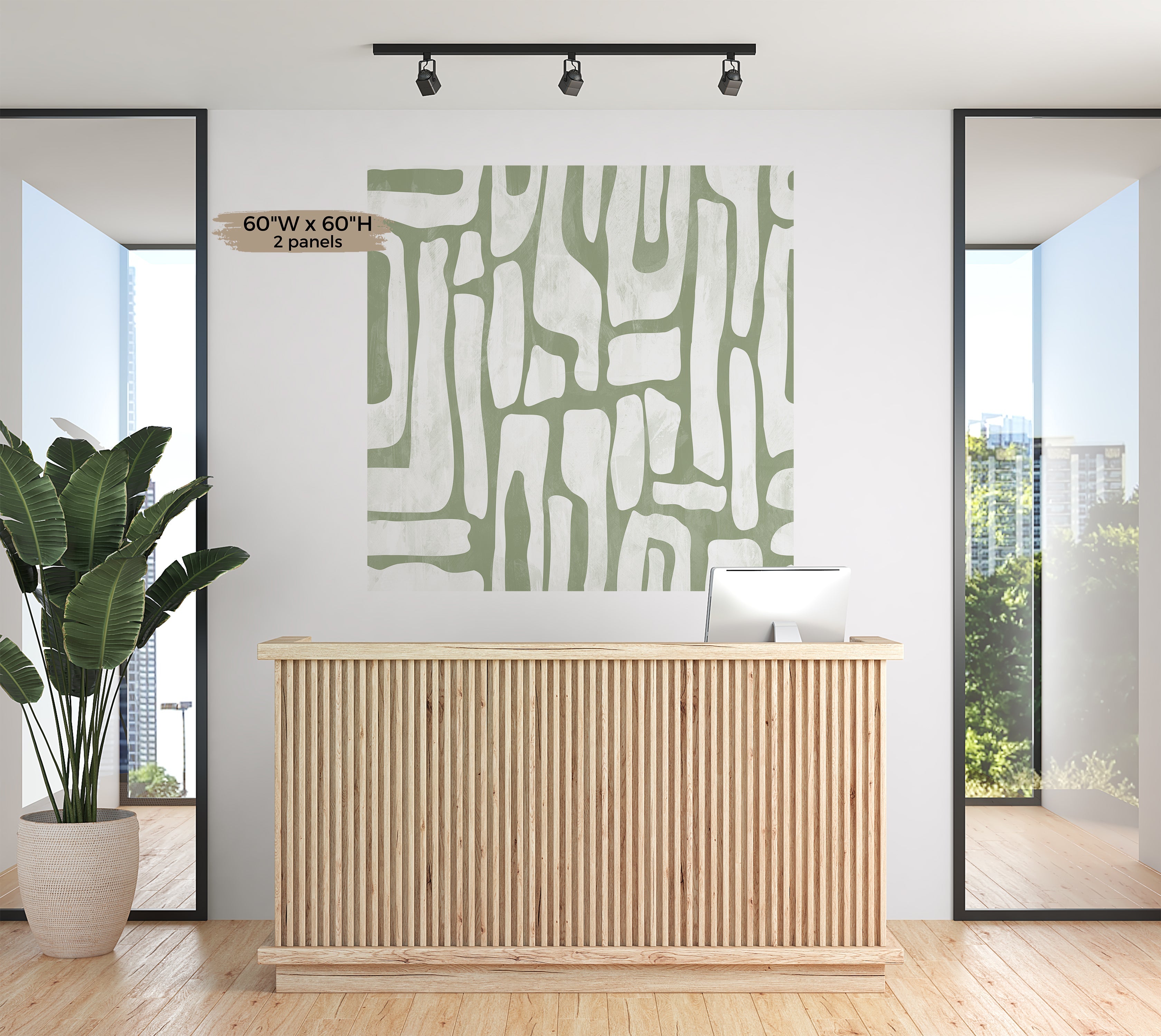 Premium Wallpaper Wall Mural - Earthy Shapes Sage Green