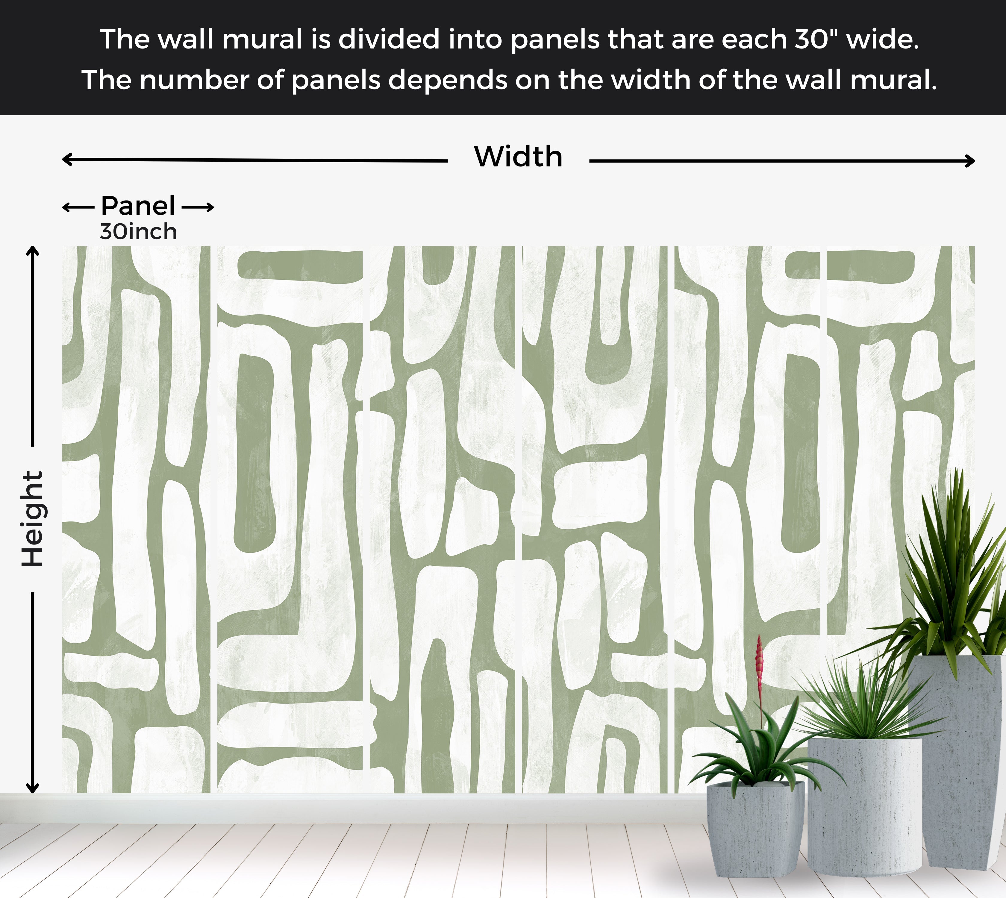 Premium Wallpaper Wall Mural - Earthy Shapes Sage Green