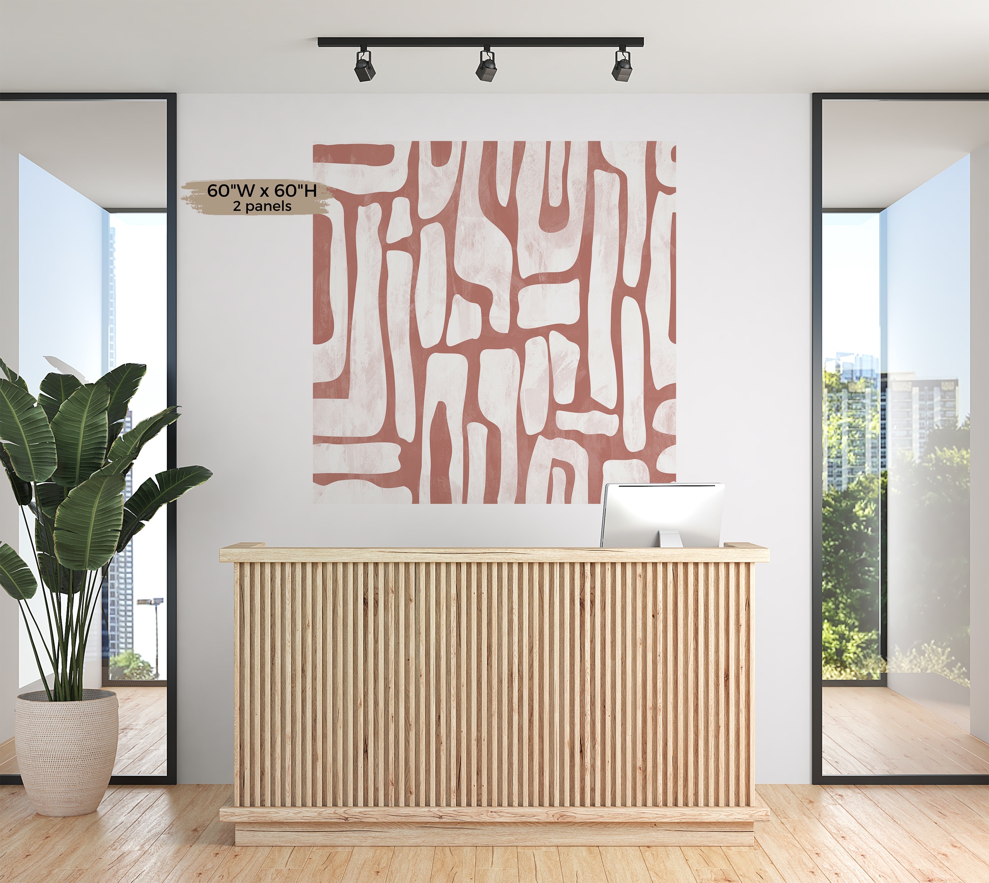 Premium Wallpaper Wall Mural - Earthy Shapes Terracotta Red