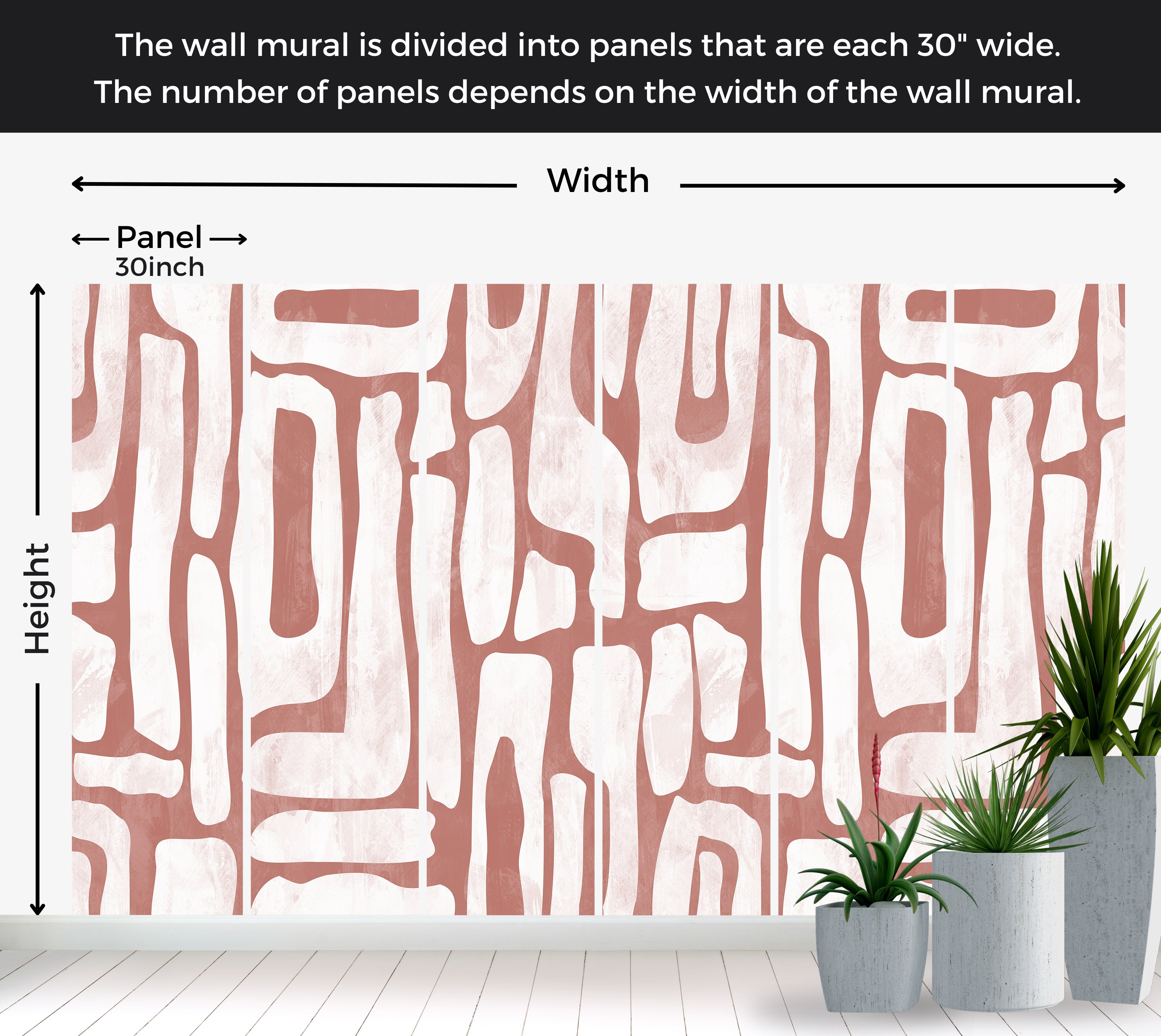 Premium Wallpaper Wall Mural - Earthy Shapes Terracotta Red