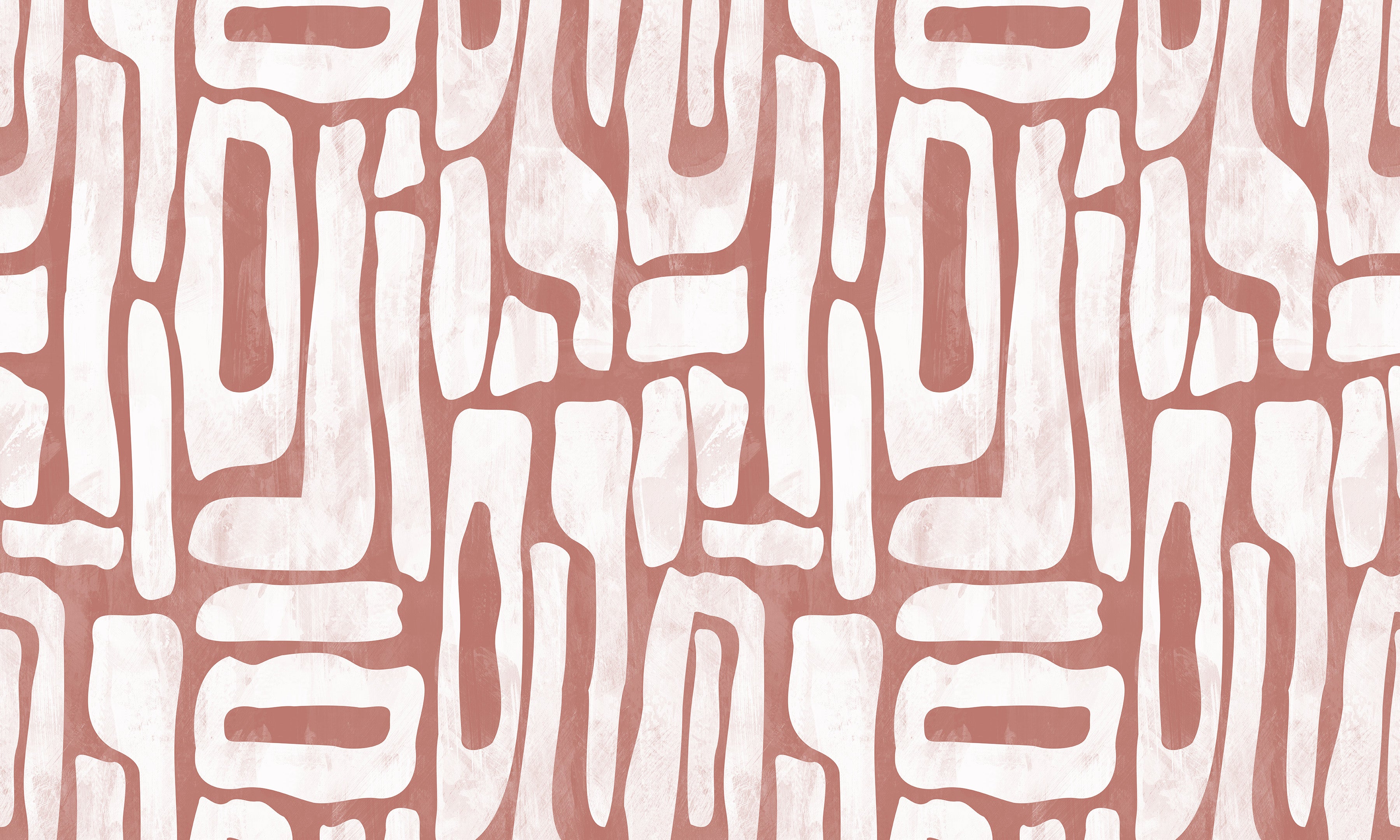 Premium Wallpaper Wall Mural - Earthy Shapes Terracotta Red