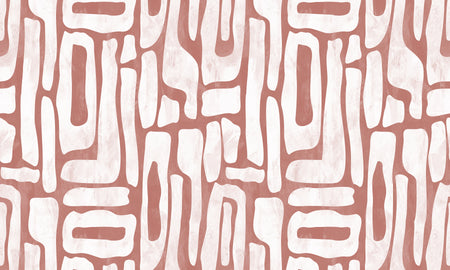 Premium Wallpaper Wall Mural - Earthy Shapes Terracotta Red