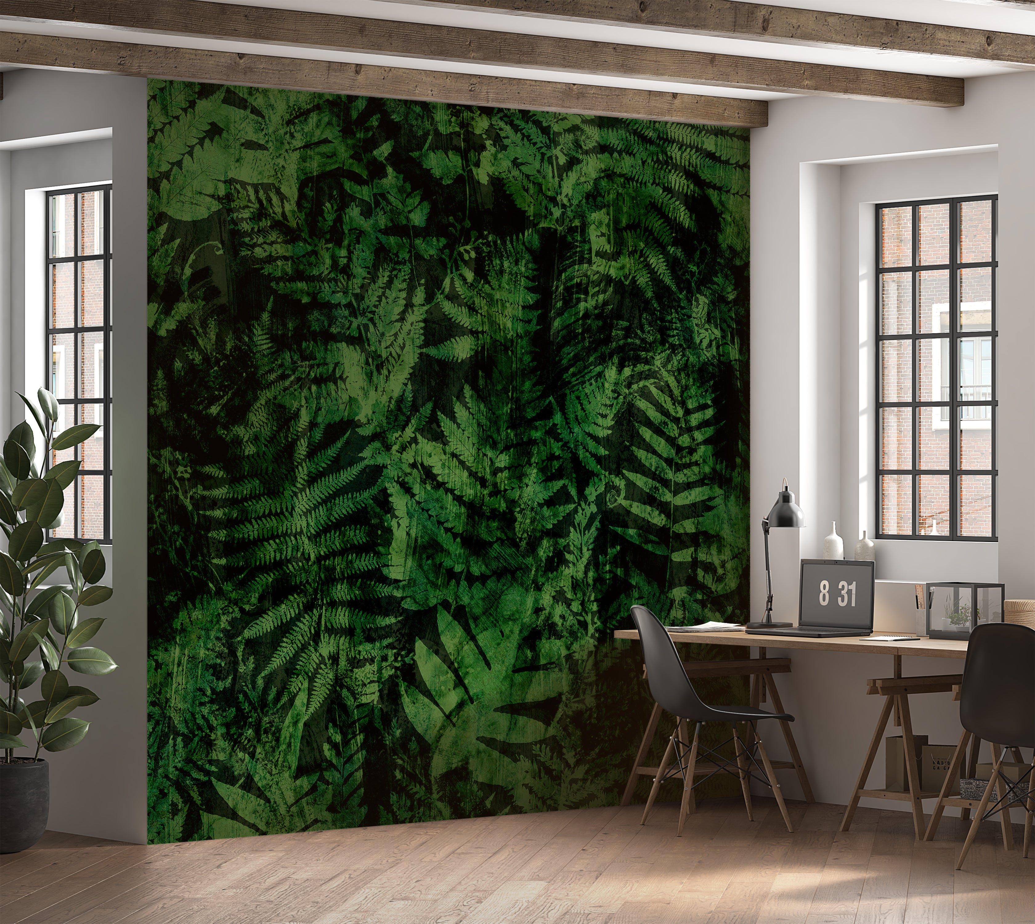 Peel & Stick Wall Mural - Dark Forrest Texture 60"Wx60"H