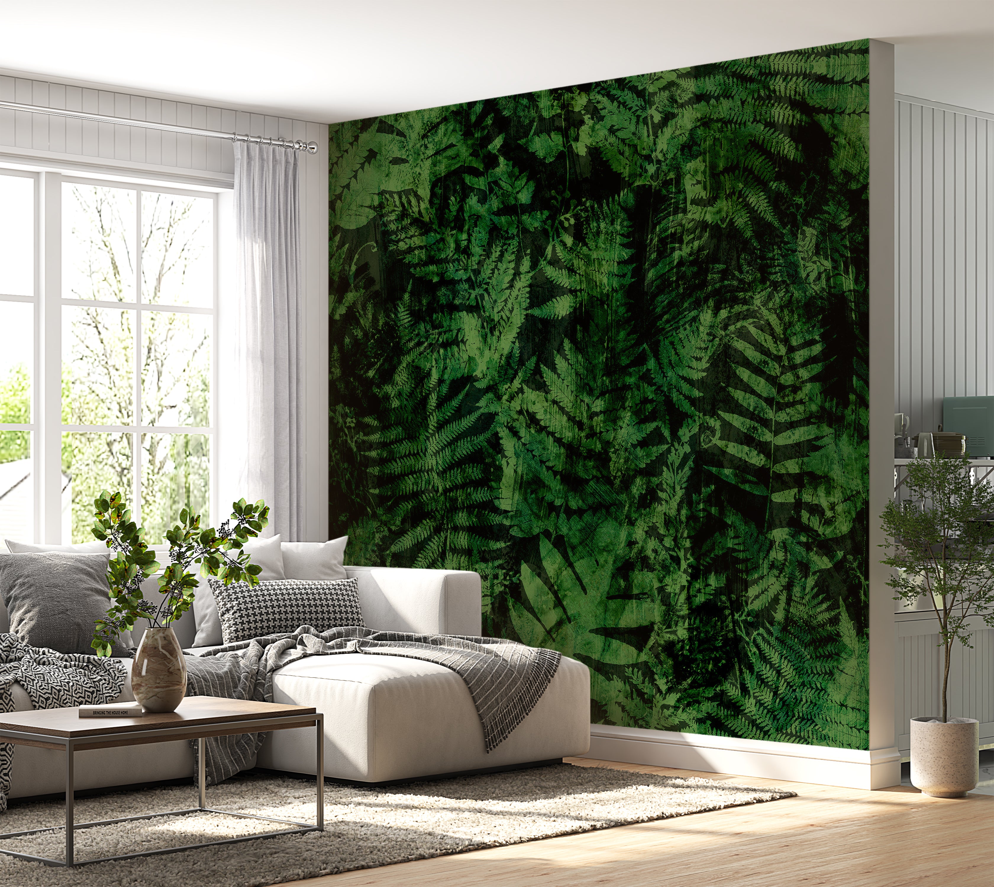 Peel & Stick Wall Mural - Dark Forrest Texture 60"Wx60"H