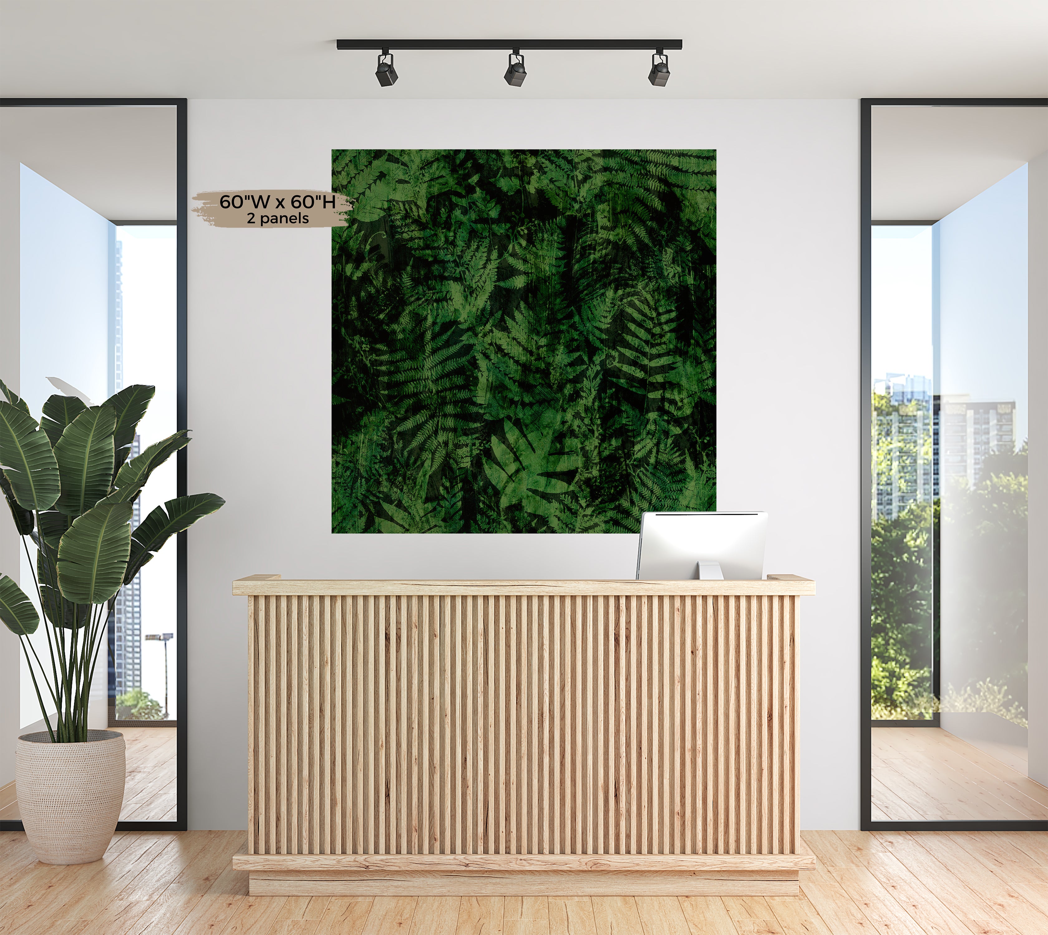 Peel & Stick Wall Mural - Dark Forrest Texture 60"Wx60"H