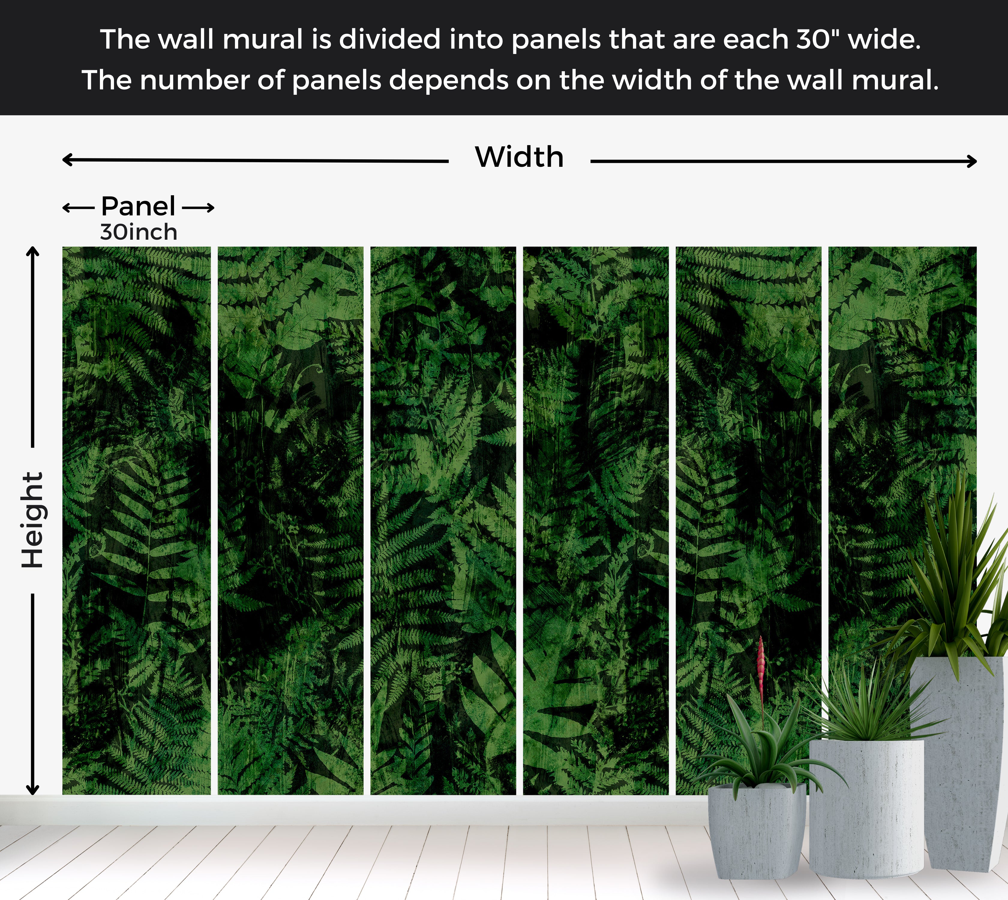 Peel & Stick Wall Mural - Dark Forrest Texture 60"Wx60"H