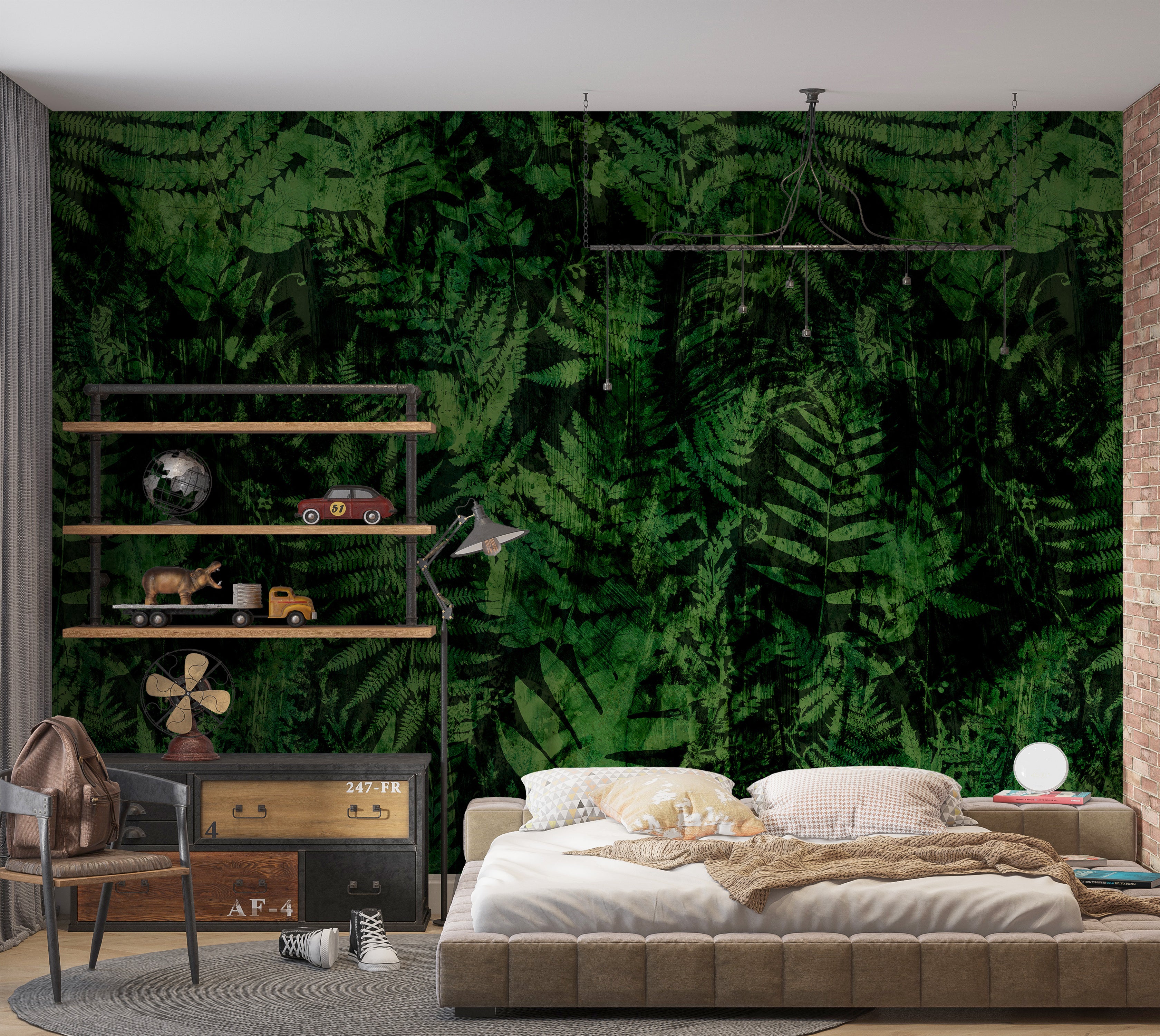 Peel & Stick Wall Mural - Dark Forrest Texture 60"Wx60"H