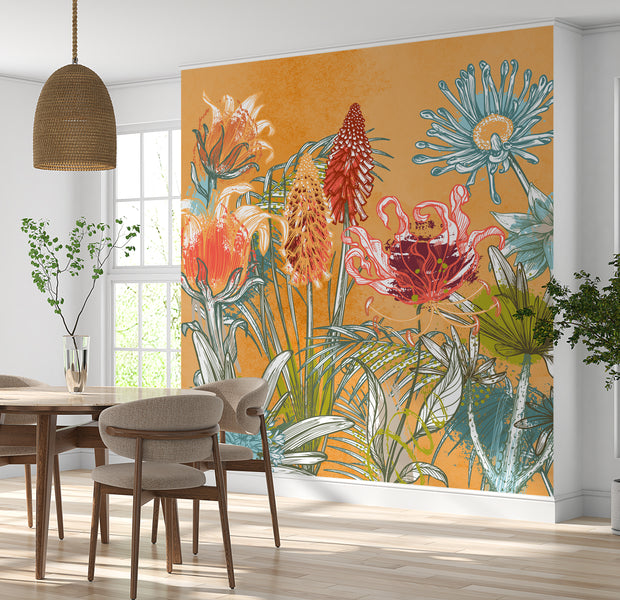 Peel & Stick Botanical Wall Mural - Floral Serenade
