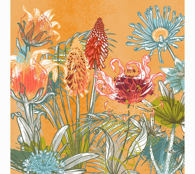 Premium Wallpaper Wall Mural - Floral Serenade-Tiptophomedecor