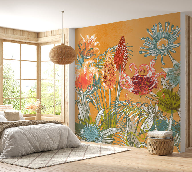 Premium Wallpaper Wall Mural - Floral Serenade-Tiptophomedecor
