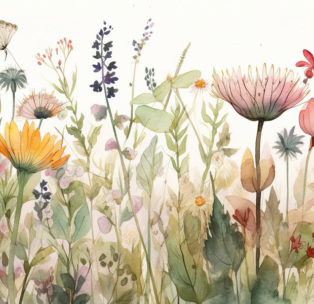 Peel & Stick Floral Wall Mural - Watercolor Botanical Field