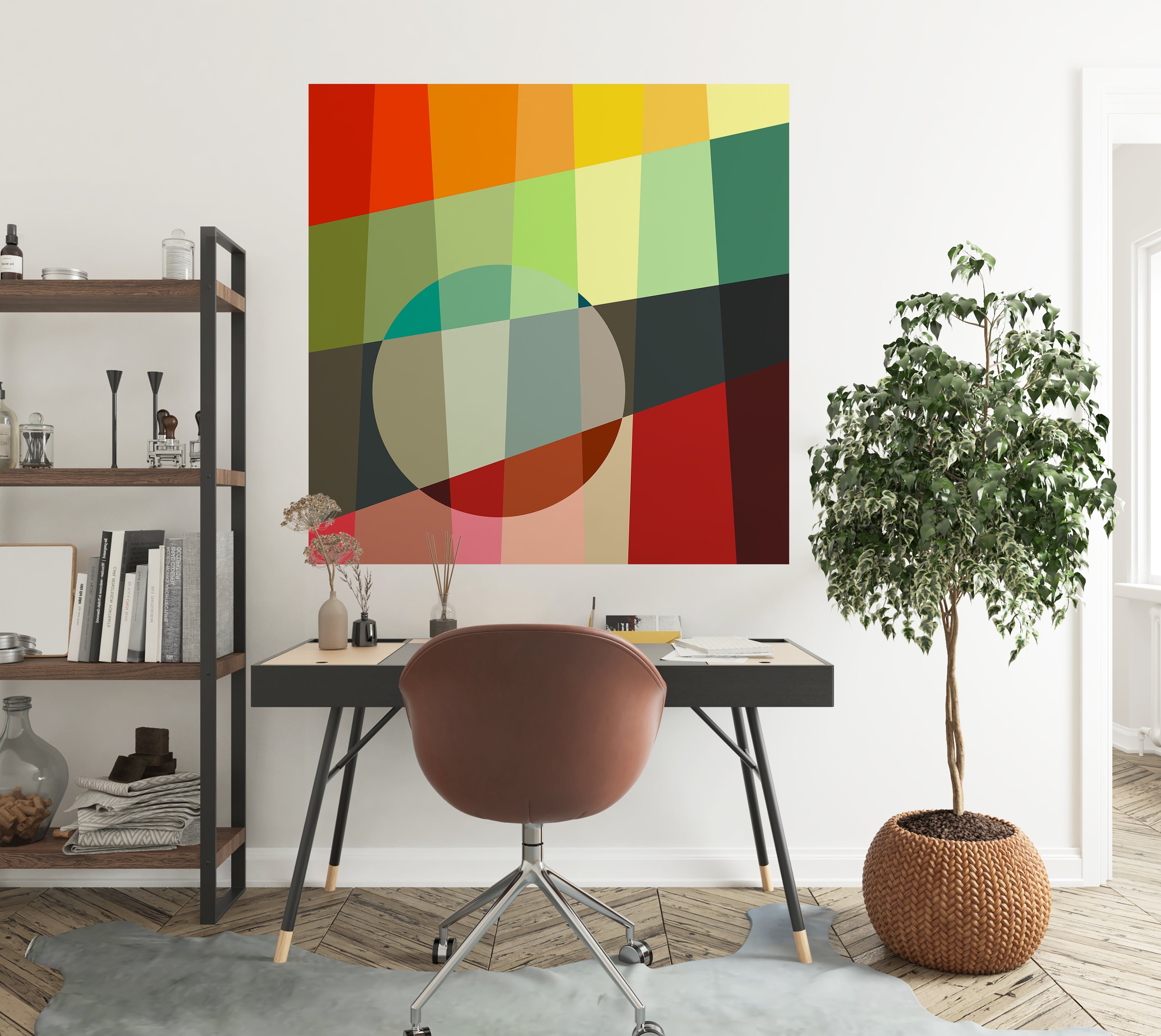 Premium Wallpaper Wall Mural - Colorful Geometric Bauhaus