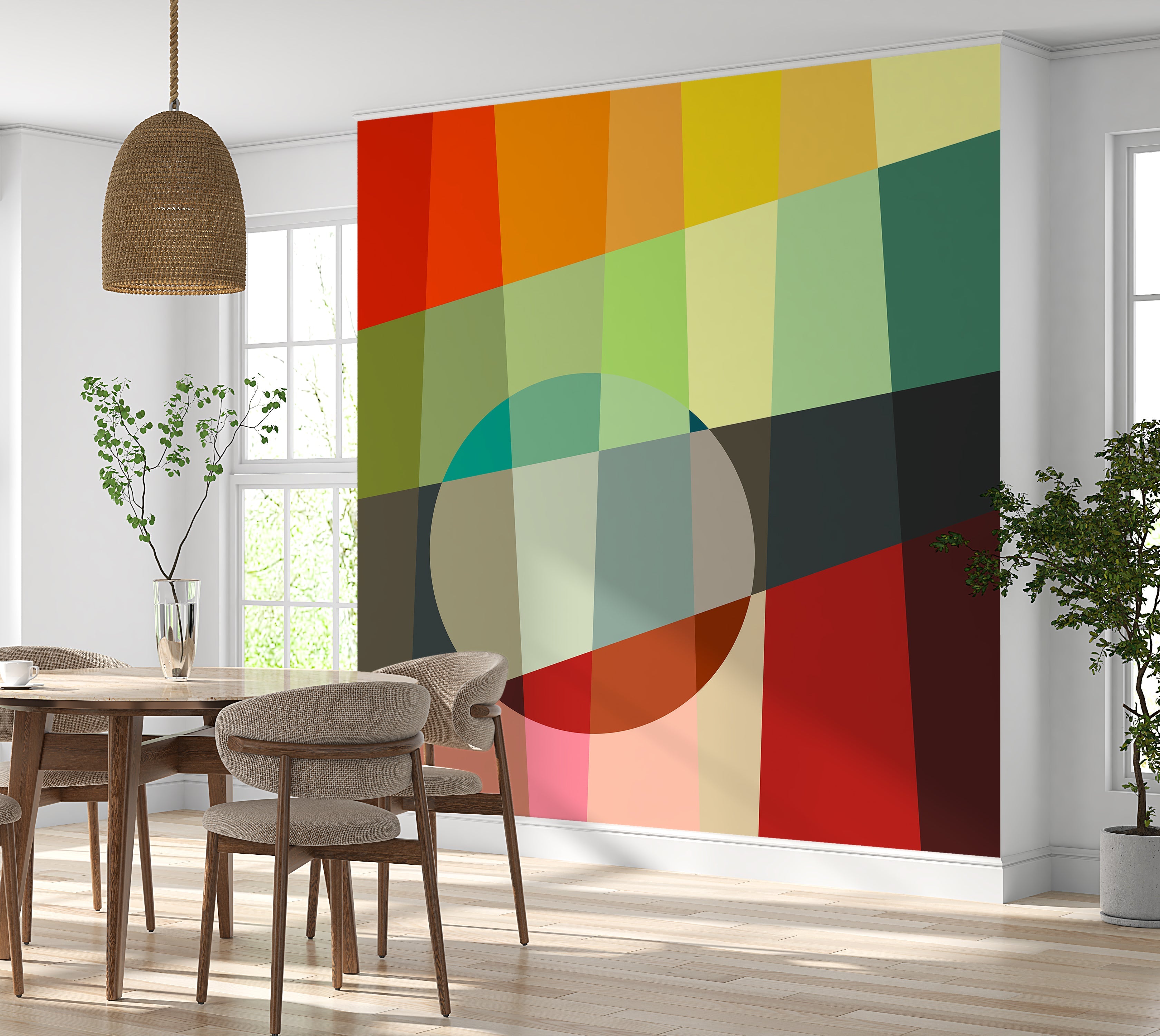 Premium Wallpaper Wall Mural - Colorful Geometric Bauhaus