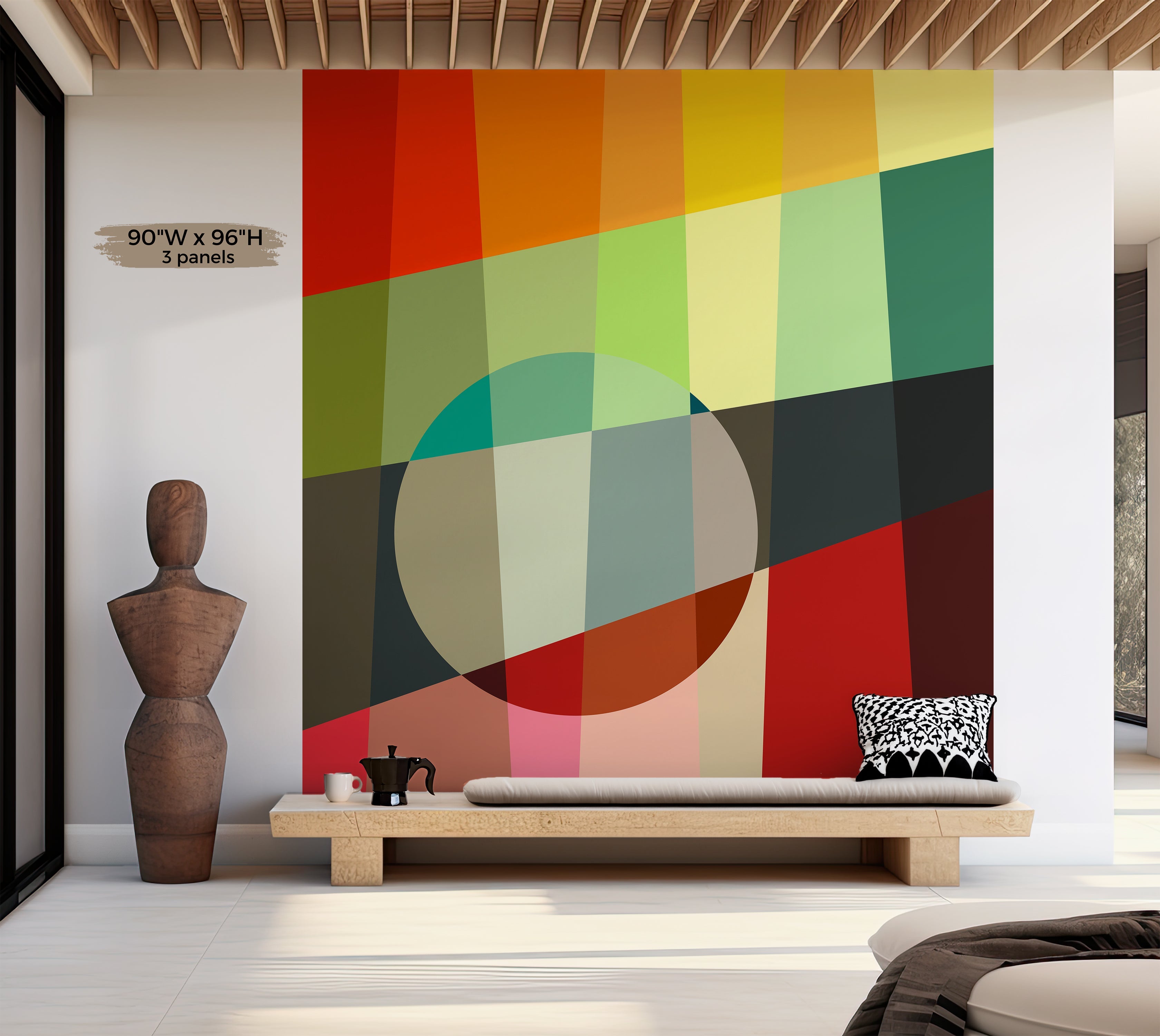 Premium Wallpaper Wall Mural - Colorful Geometric Bauhaus