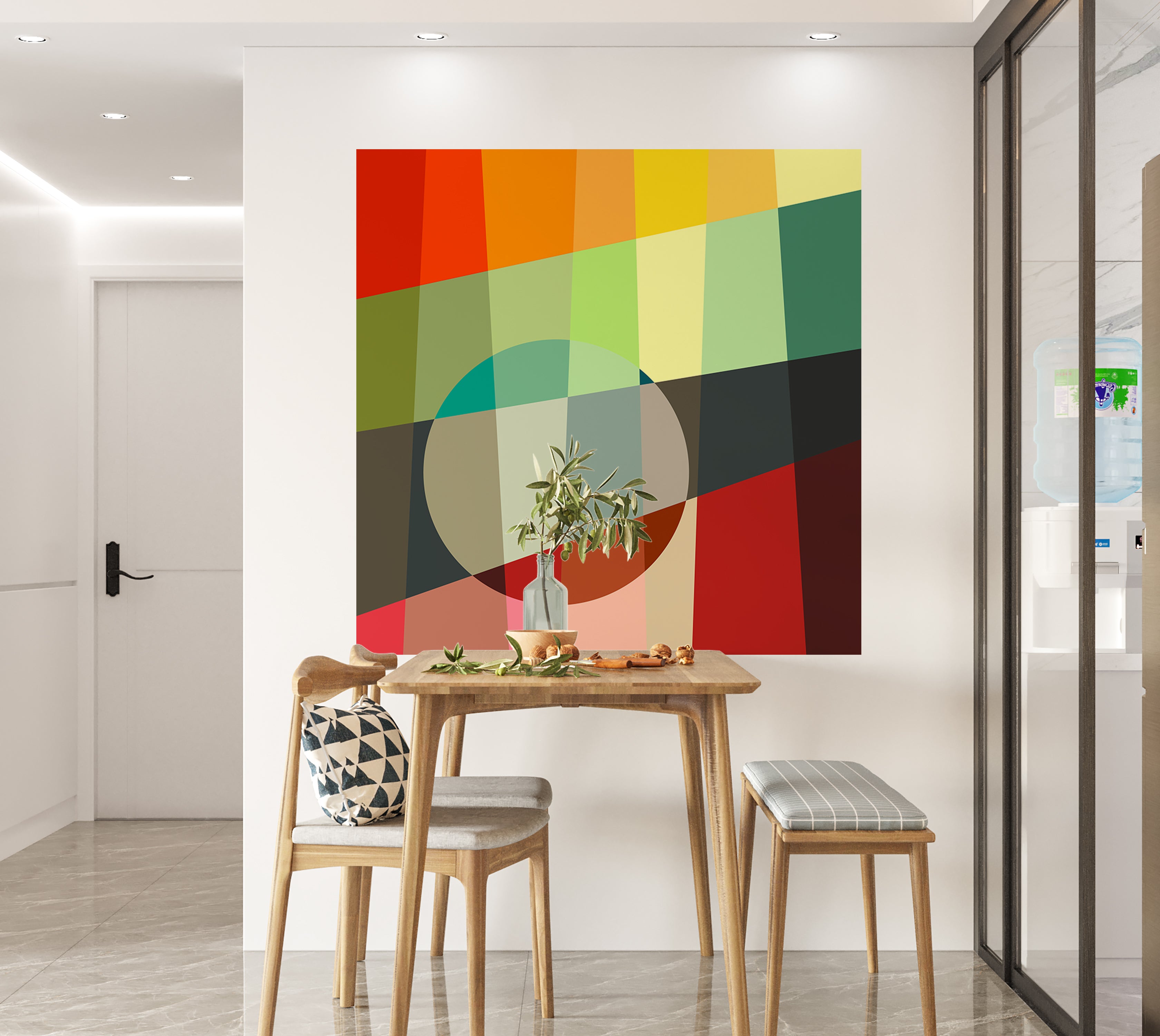 Premium Wallpaper Wall Mural - Colorful Geometric Bauhaus