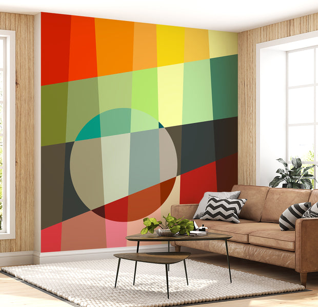 Premium Wallpaper Wall Mural - Colorful Geometric Bauhaus-Tiptophomedecor