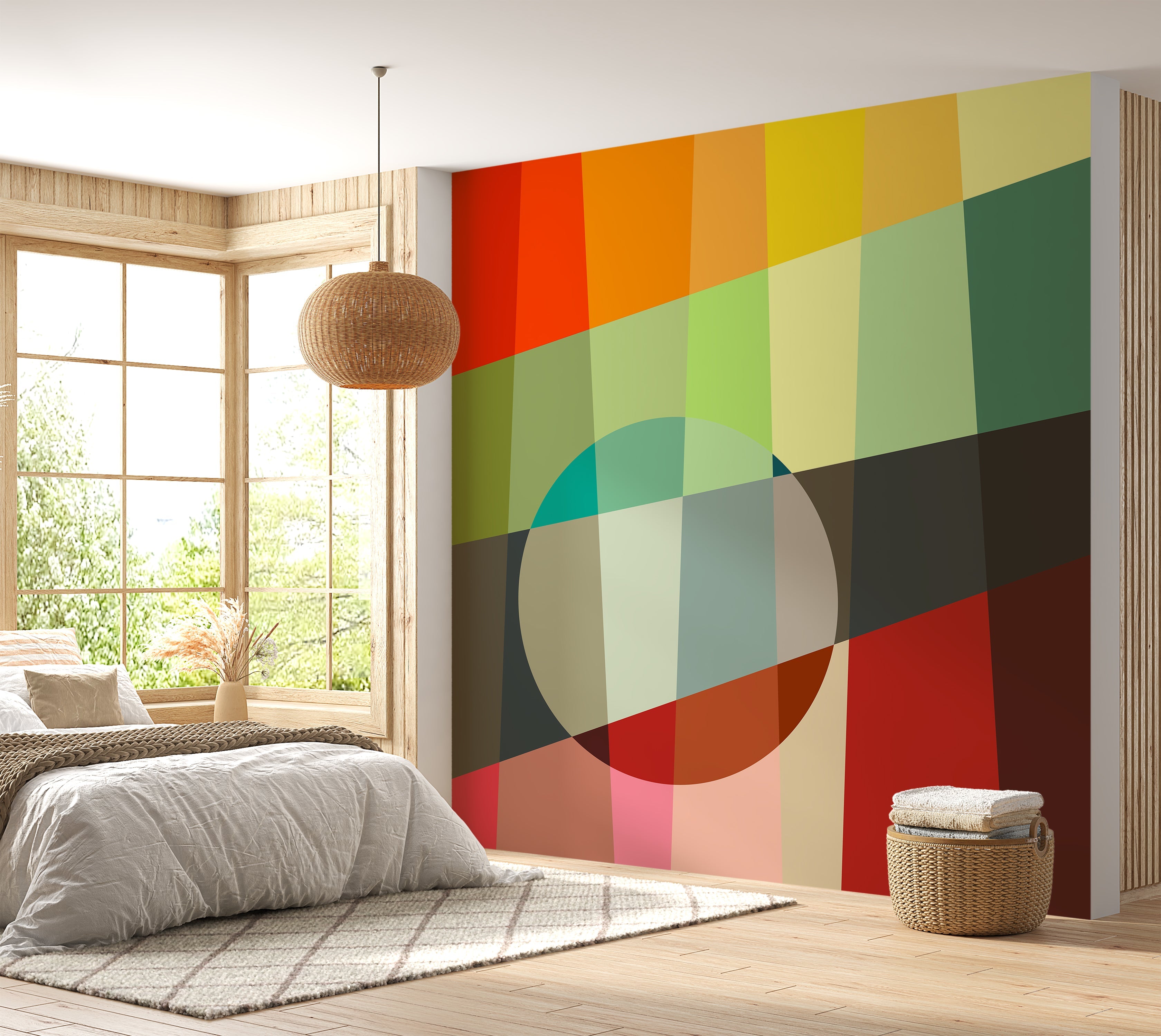 Premium Wallpaper Wall Mural - Colorful Geometric Bauhaus