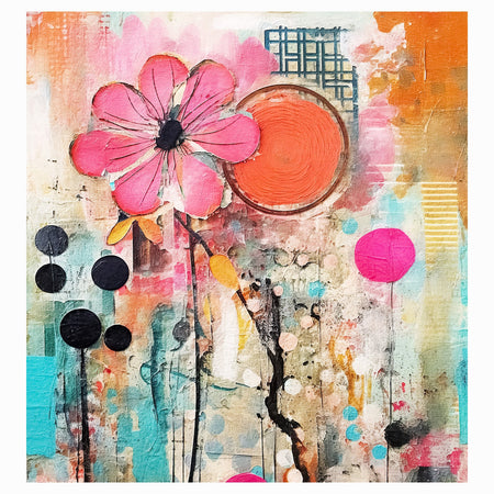 Premium Wallpaper Wall Mural - Mixed Media Floral-Tiptophomedecor