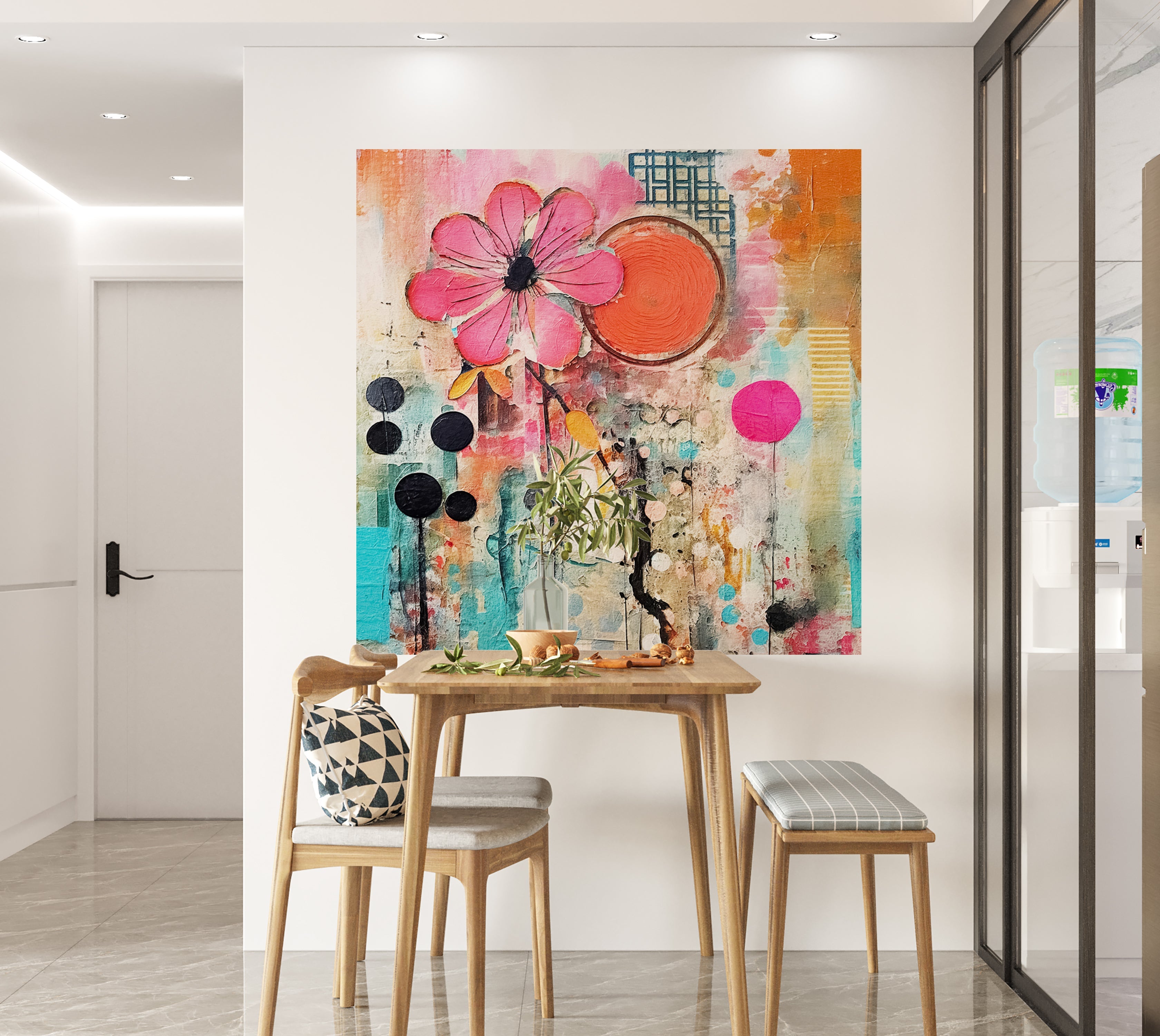 Premium Wallpaper Wall Mural - Mixed Media Floral