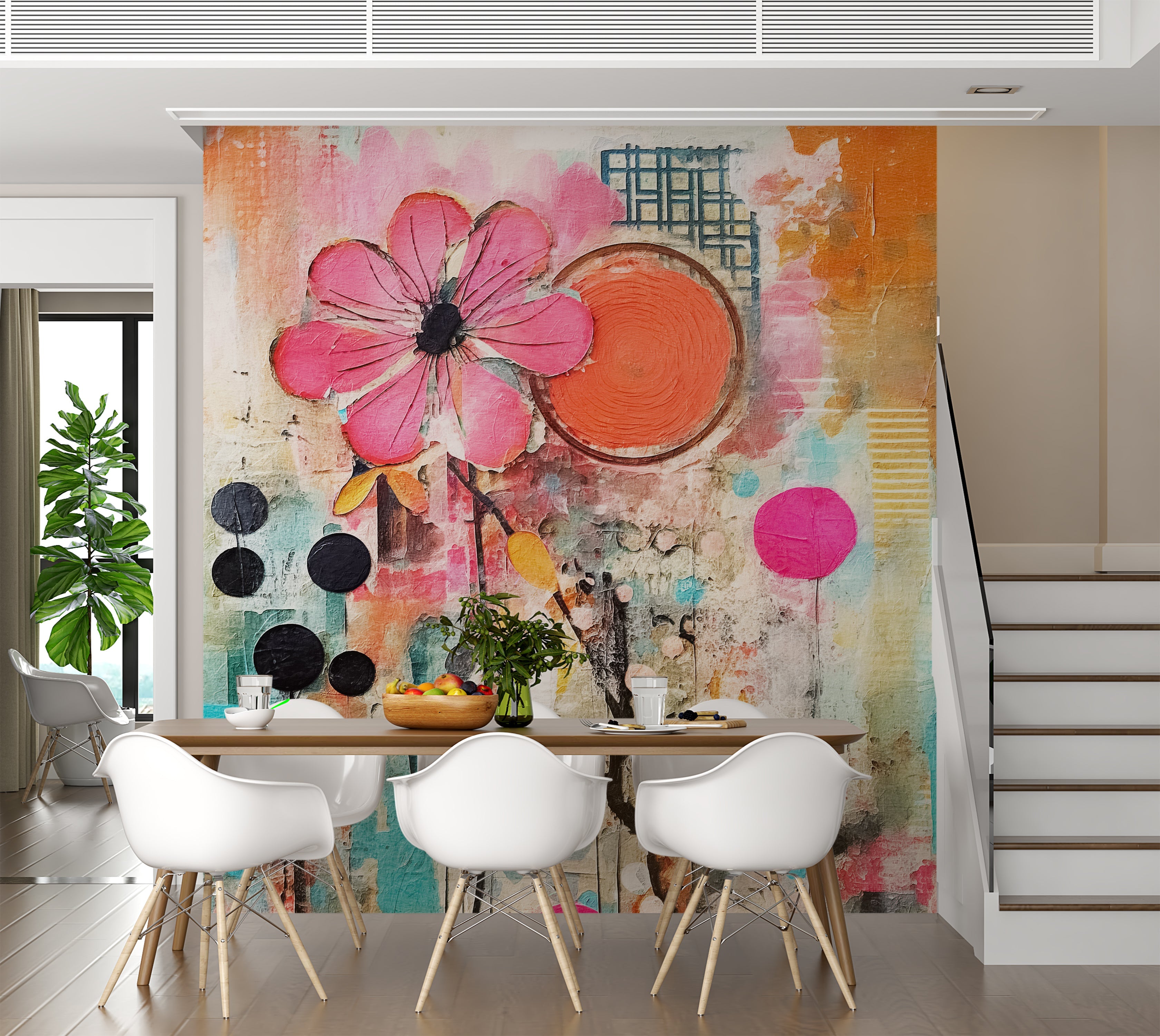 Premium Wallpaper Wall Mural - Mixed Media Floral