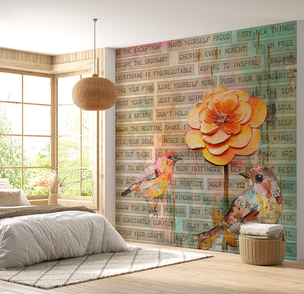 Peel & Stick Wall Mural - Motivational Collage Art 30"Wx30"H