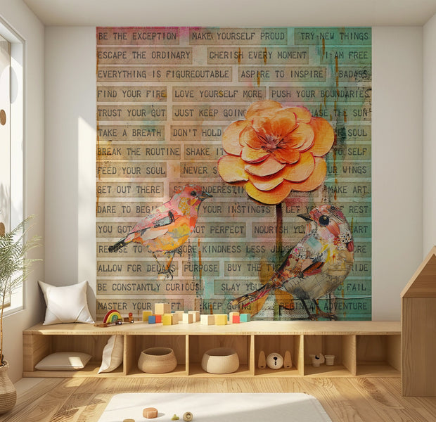 Premium Wallpaper Wall Mural - Motivational Collage Art-Tiptophomedecor