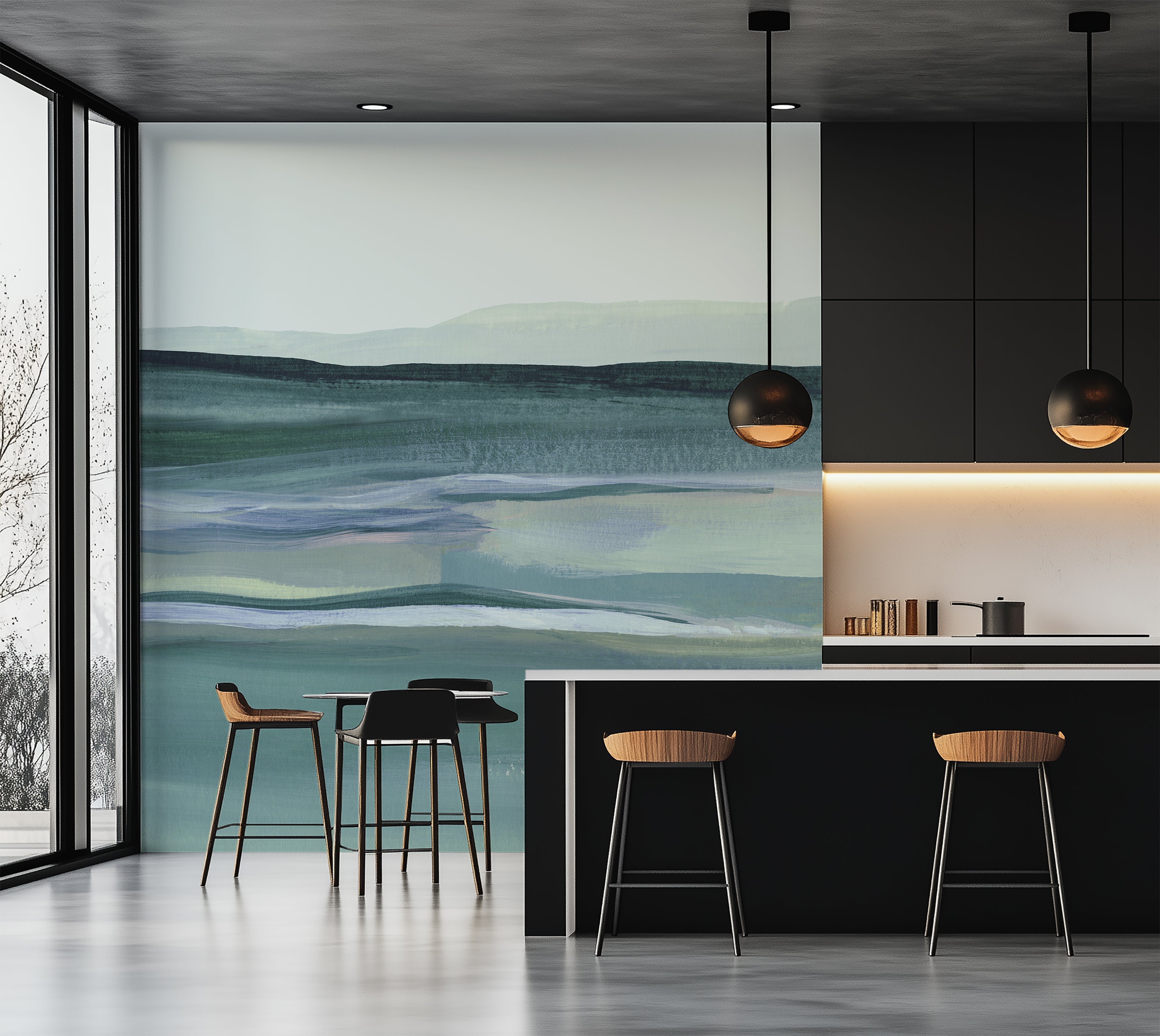 Premium Wallpaper Wall Mural - Acrylic Landscape Painting