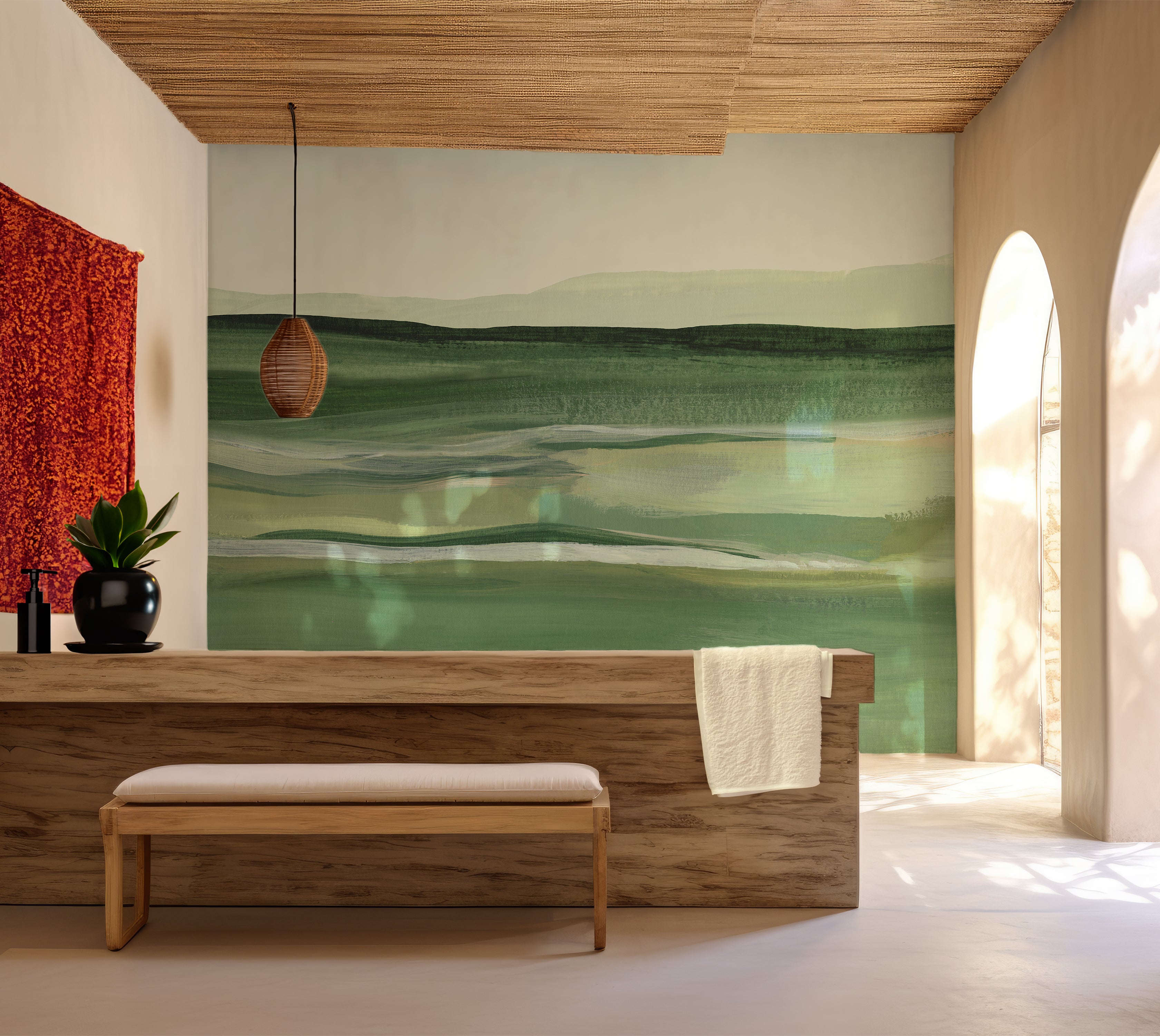 Premium Wallpaper Wall Mural - Acrylic Landscape Painting