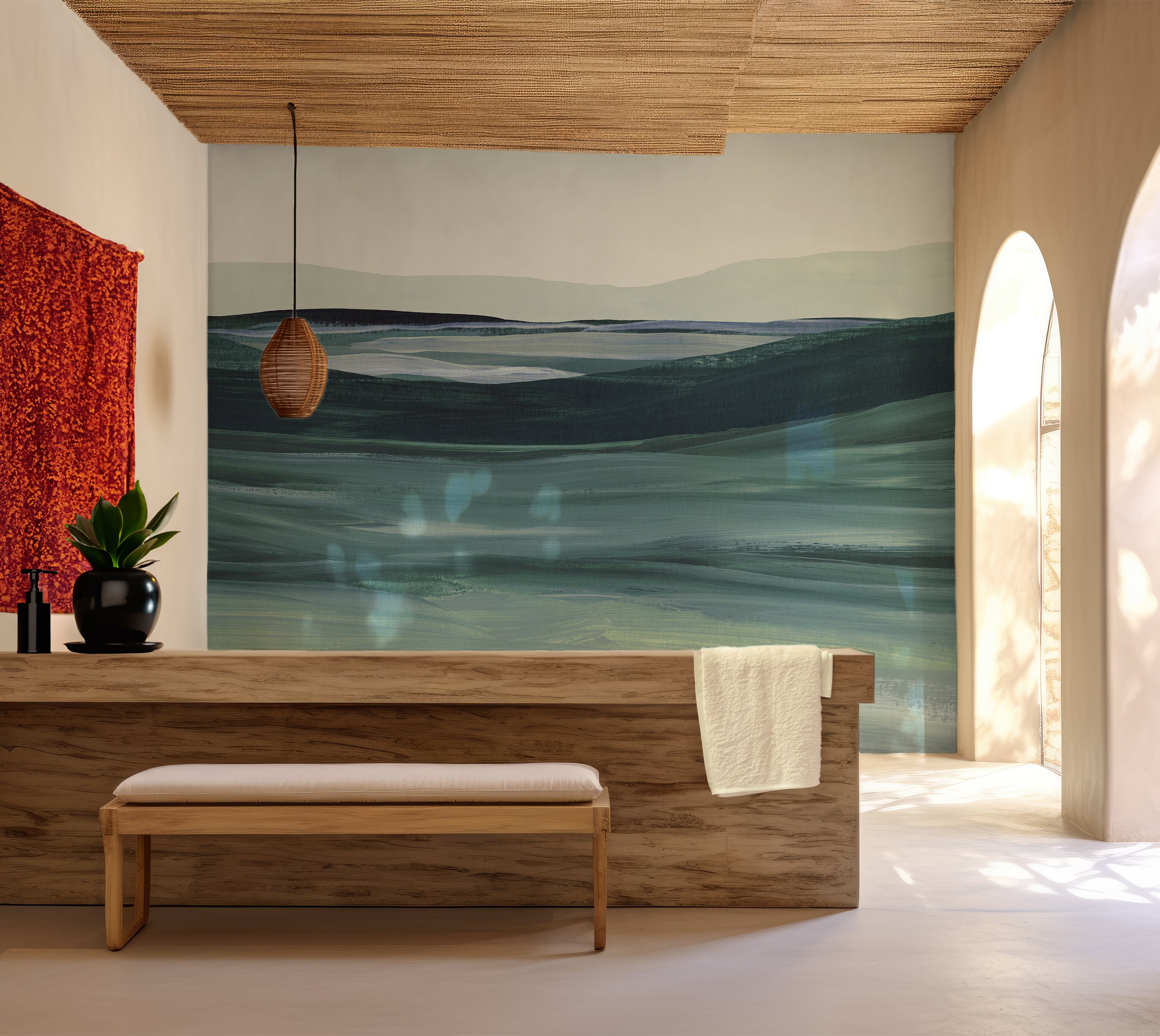 Premium Wallpaper Wall Mural - Serene Landscape Painting