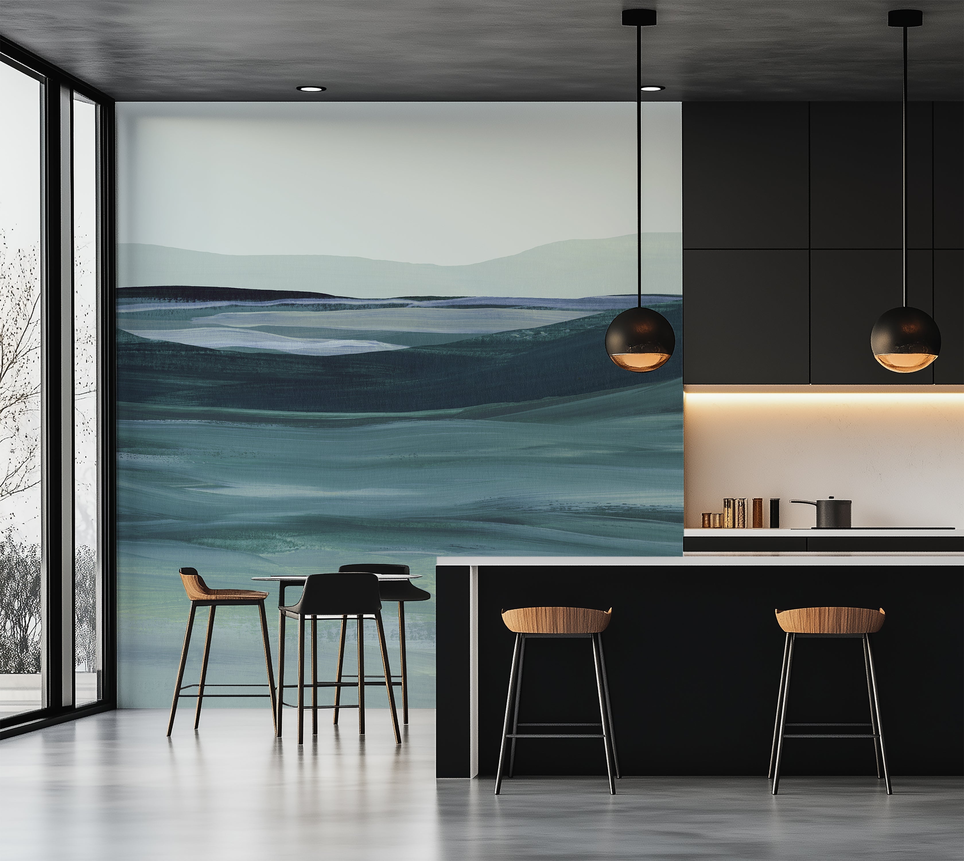 Premium Wallpaper Wall Mural - Serene Landscape Painting