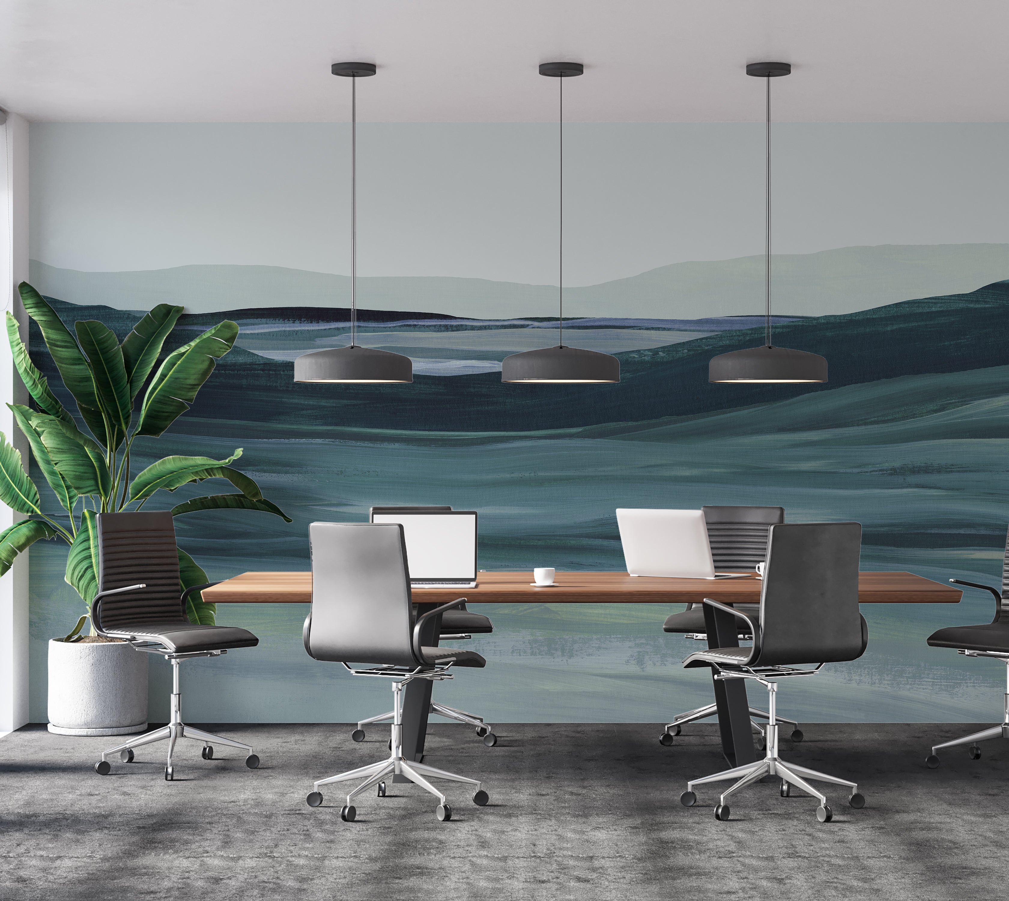 Premium Wallpaper Wall Mural - Serene Landscape Painting