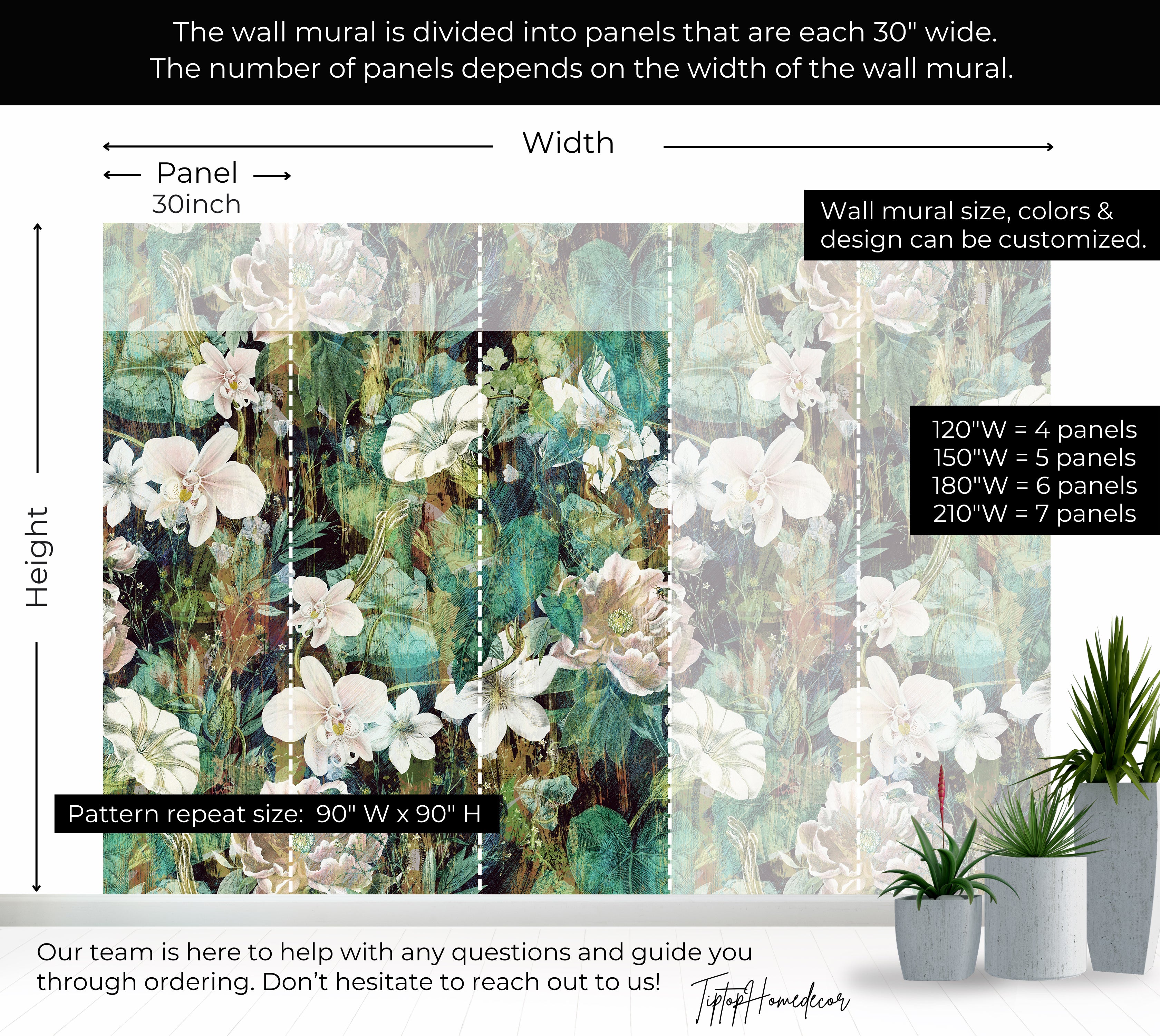 Premium Wallpaper Wall Mural - Spring Blooming Garden
