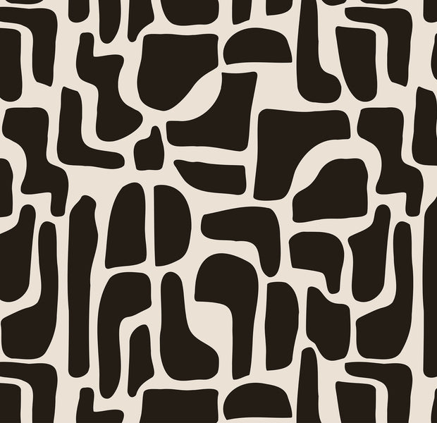 Premium Wallpaper Wall Mural - Modern Black Stone Composition