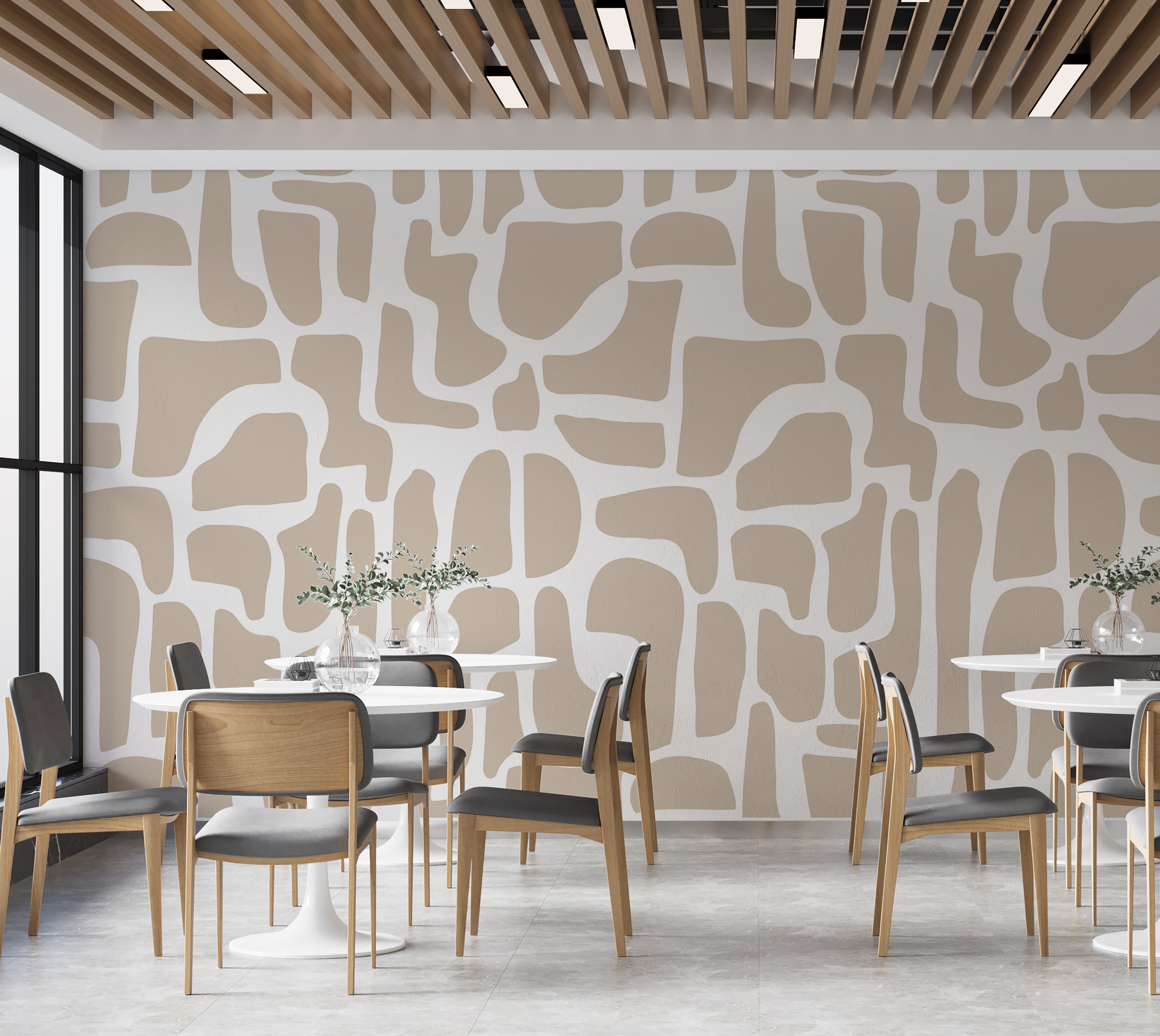 Premium Wallpaper Wall Mural - Modern Beige Stone Composition