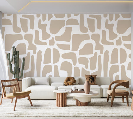 Premium Wallpaper Wall Mural - Modern Beige Stone Composition