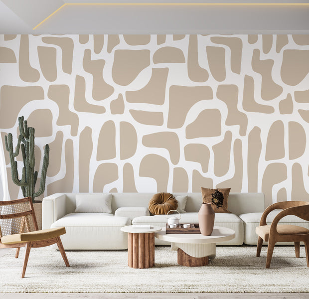 Premium Wallpaper Wall Mural - Modern Beige Stone Composition