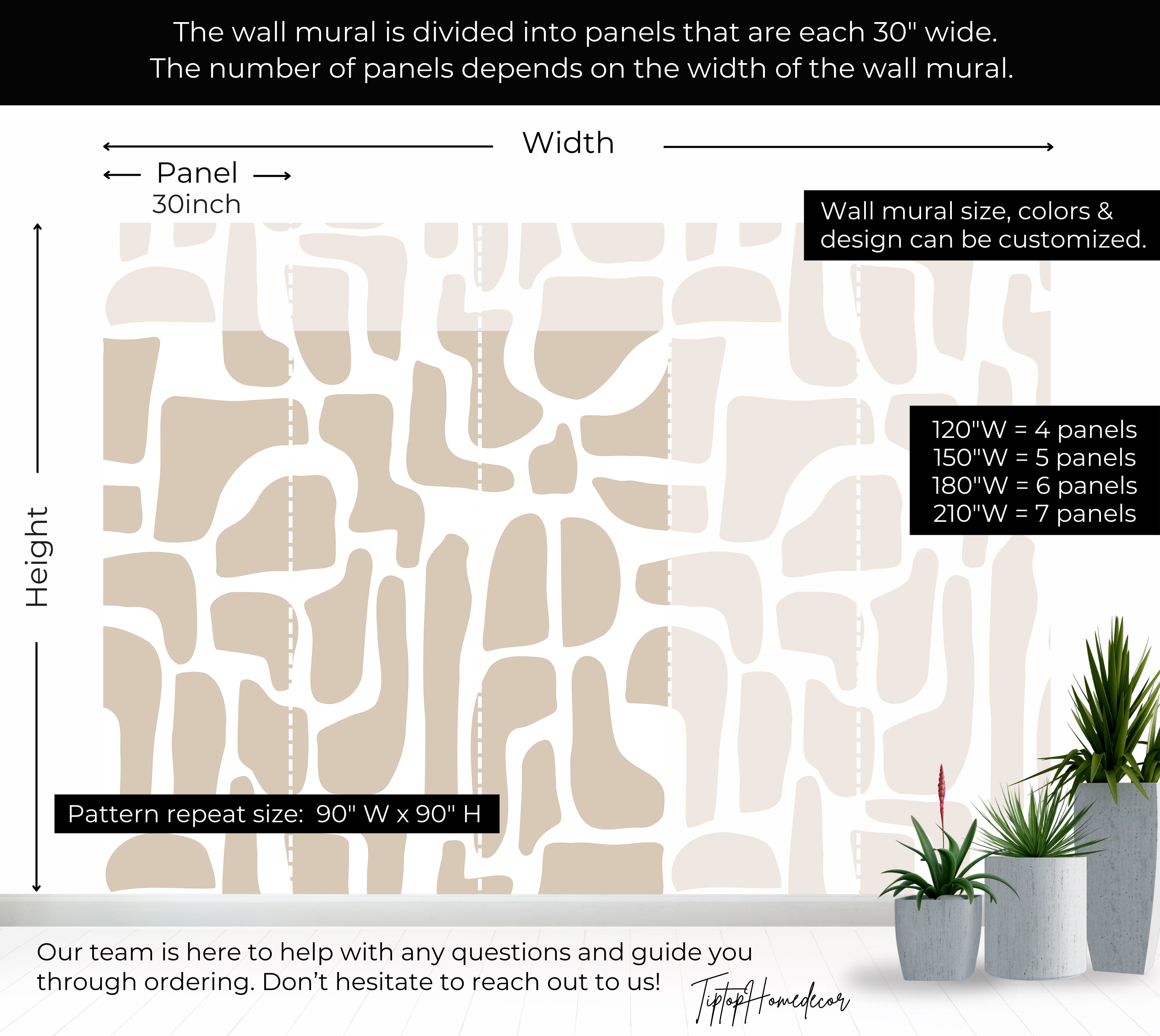 Premium Wallpaper Wall Mural - Modern Beige Stone Composition