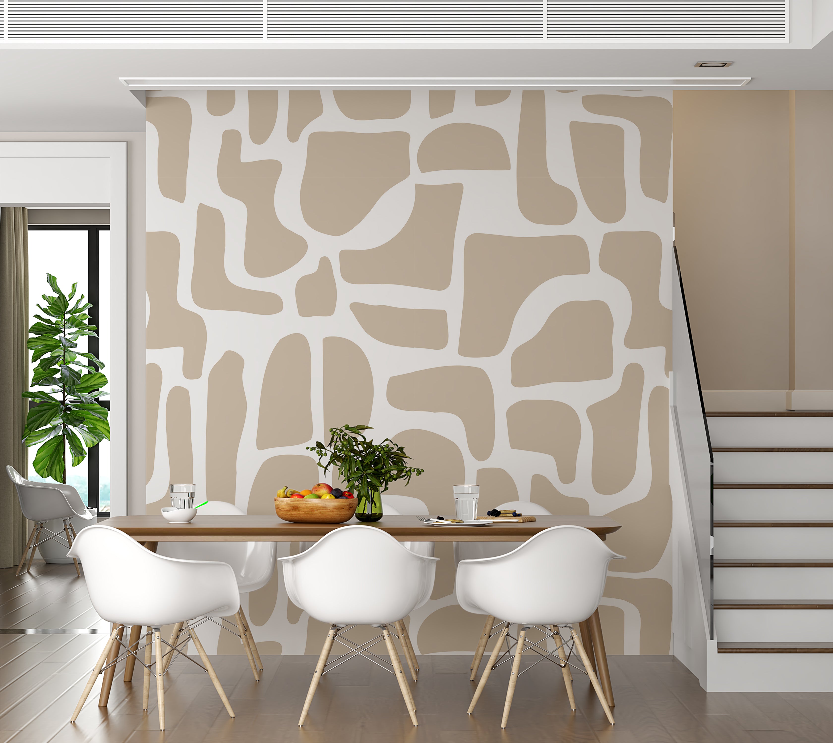 Premium Wallpaper Wall Mural - Modern Beige Stone Composition
